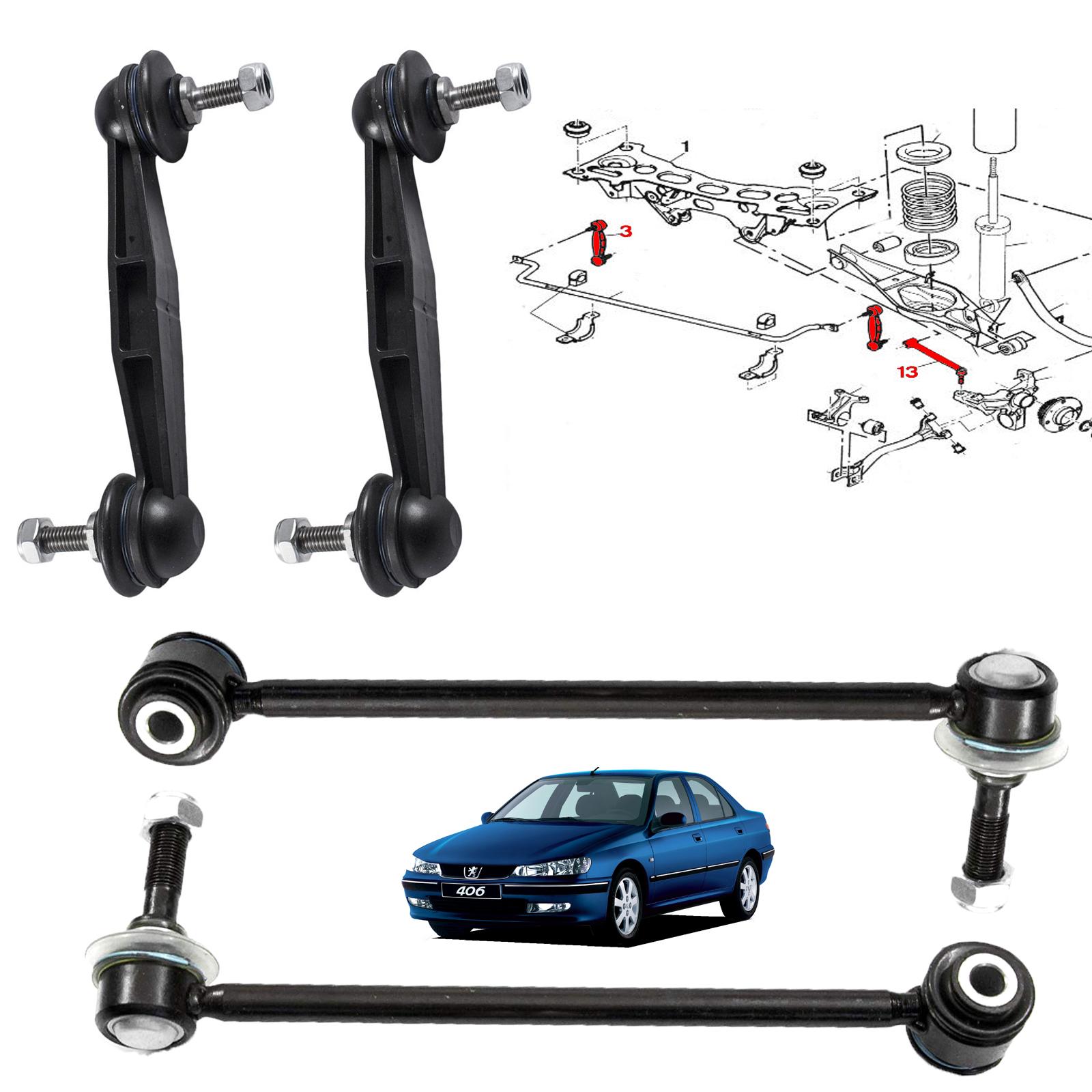 4 biellettes pincement barre stabilisatrice pour Peugeot 406 PARTSLINE KC00031