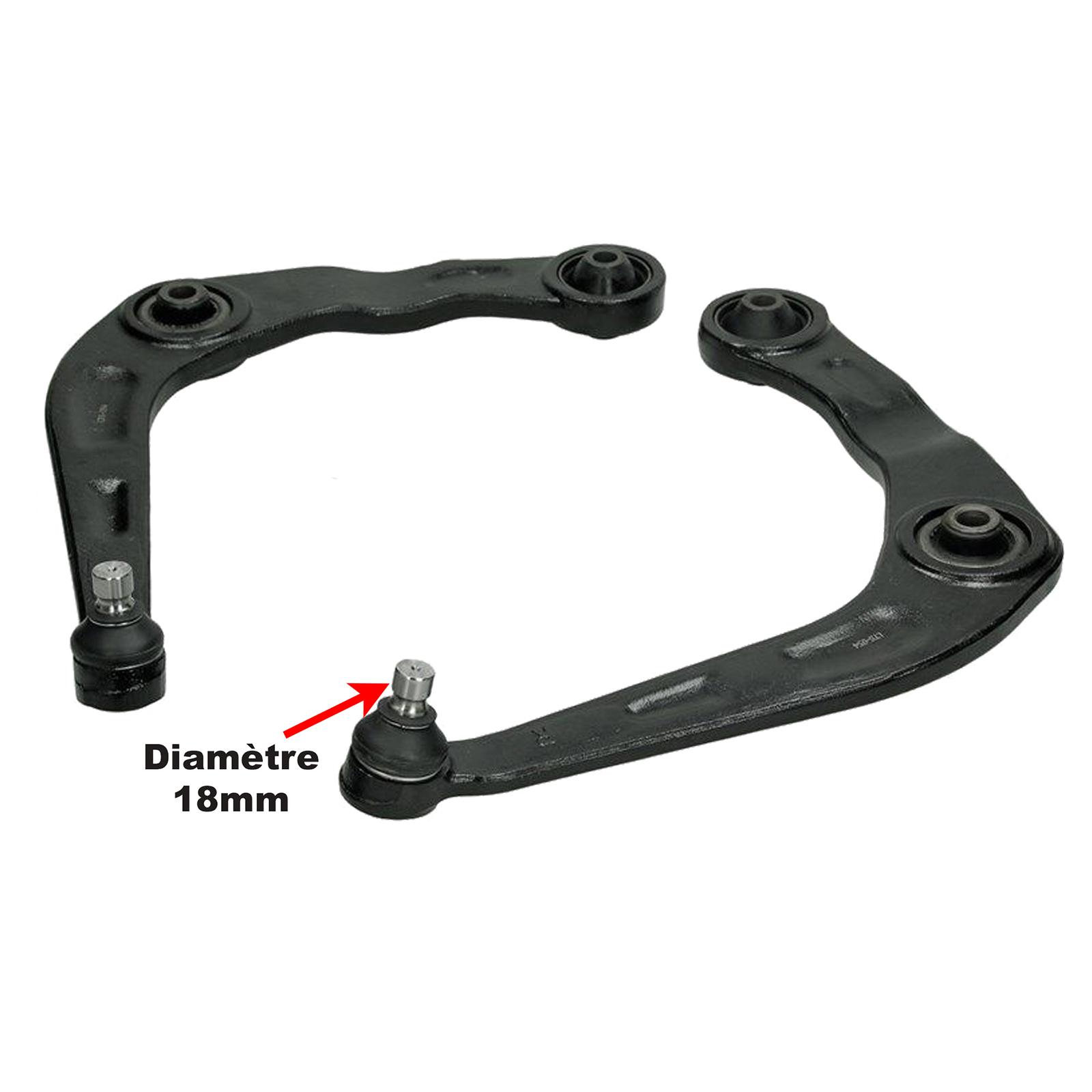 Bras de suspension avant gauche + droit avec rotule 18 mm pour Peugeot 206 PARTSLINE KC00101
