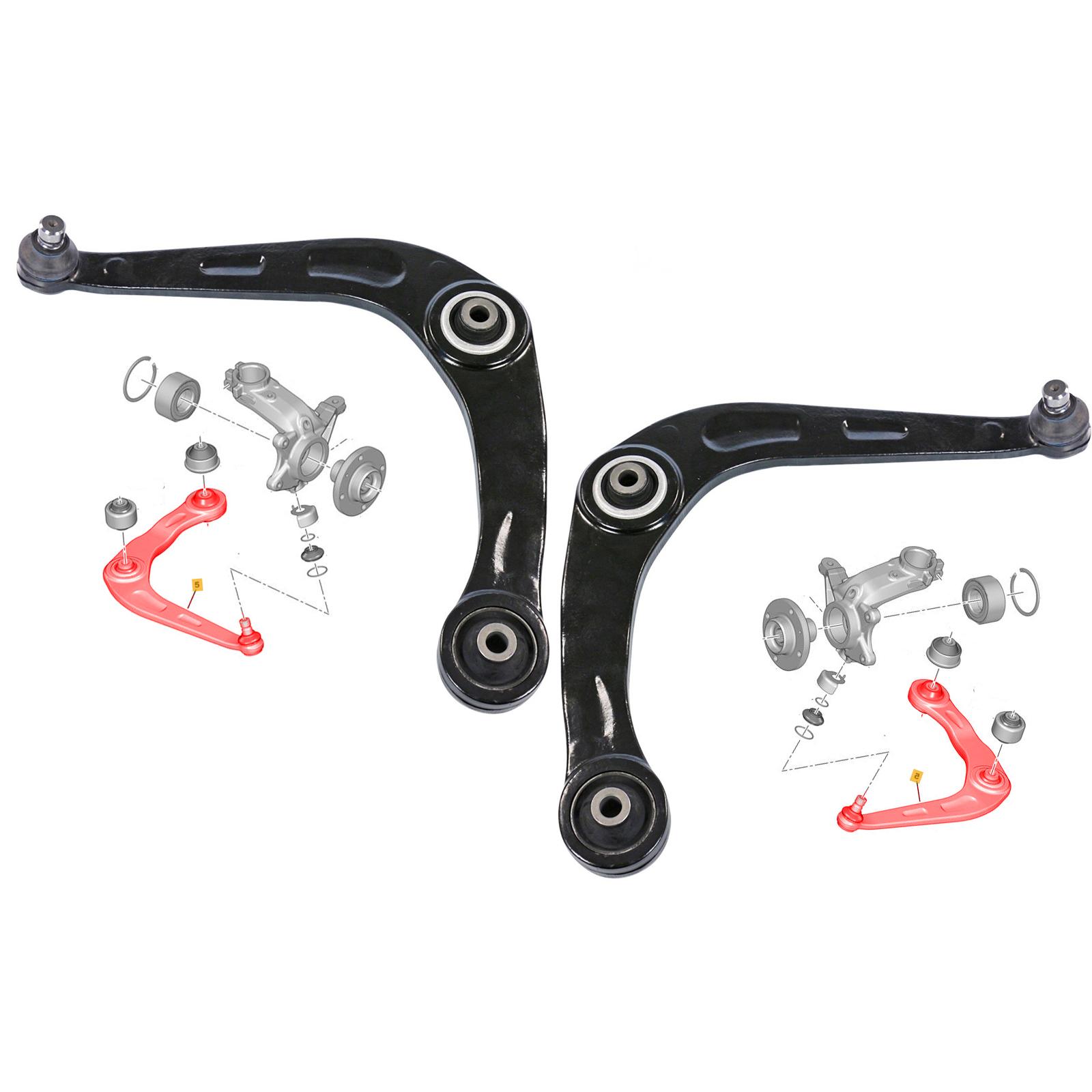 Bras de suspension avant gauche + droit avec rotule 18 mm pour Peugeot 206 PARTSLINE KC00101
