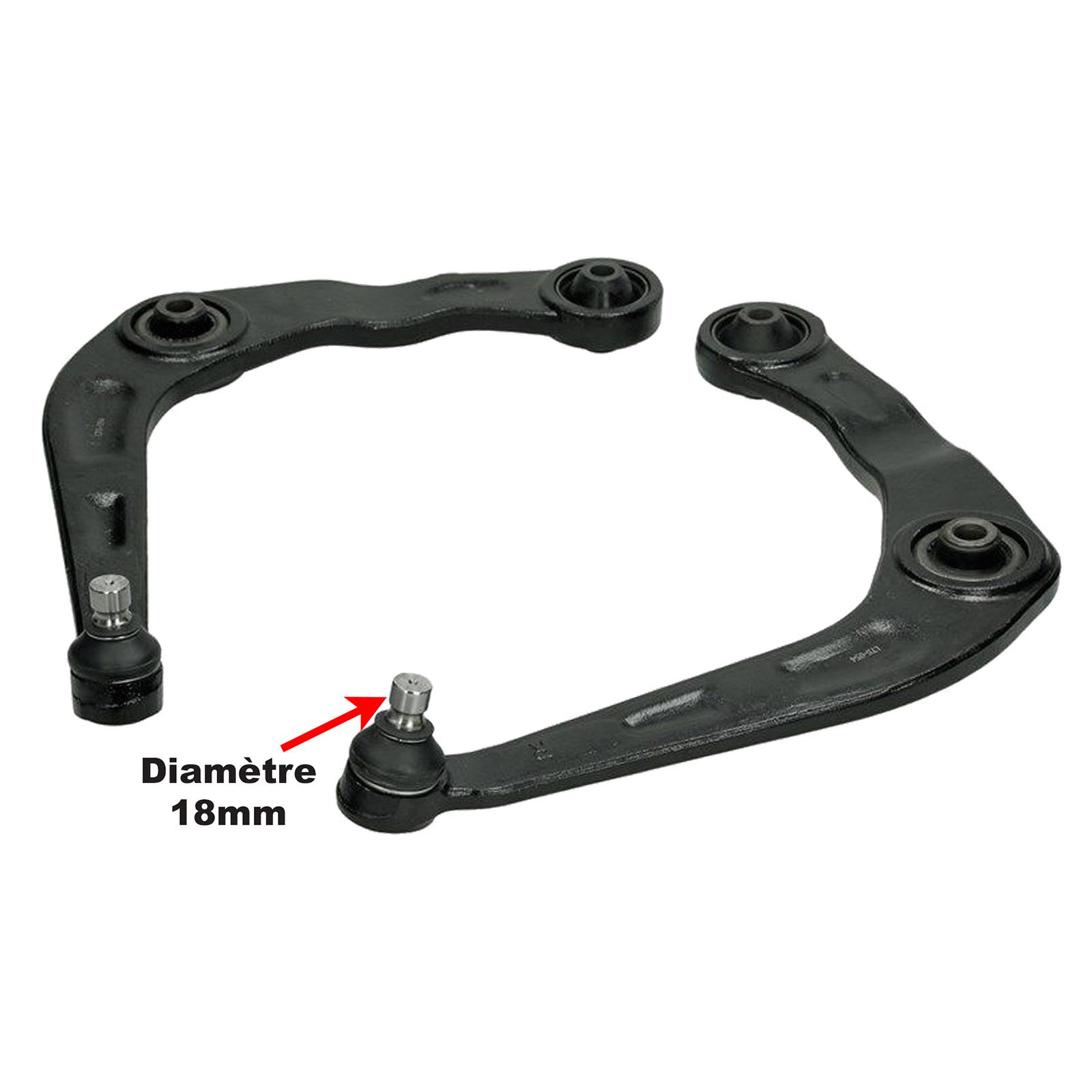 Bras de suspension avant gauche + droit avec rotule 18 mm pour Peugeot 206 PARTSLINE KC00101