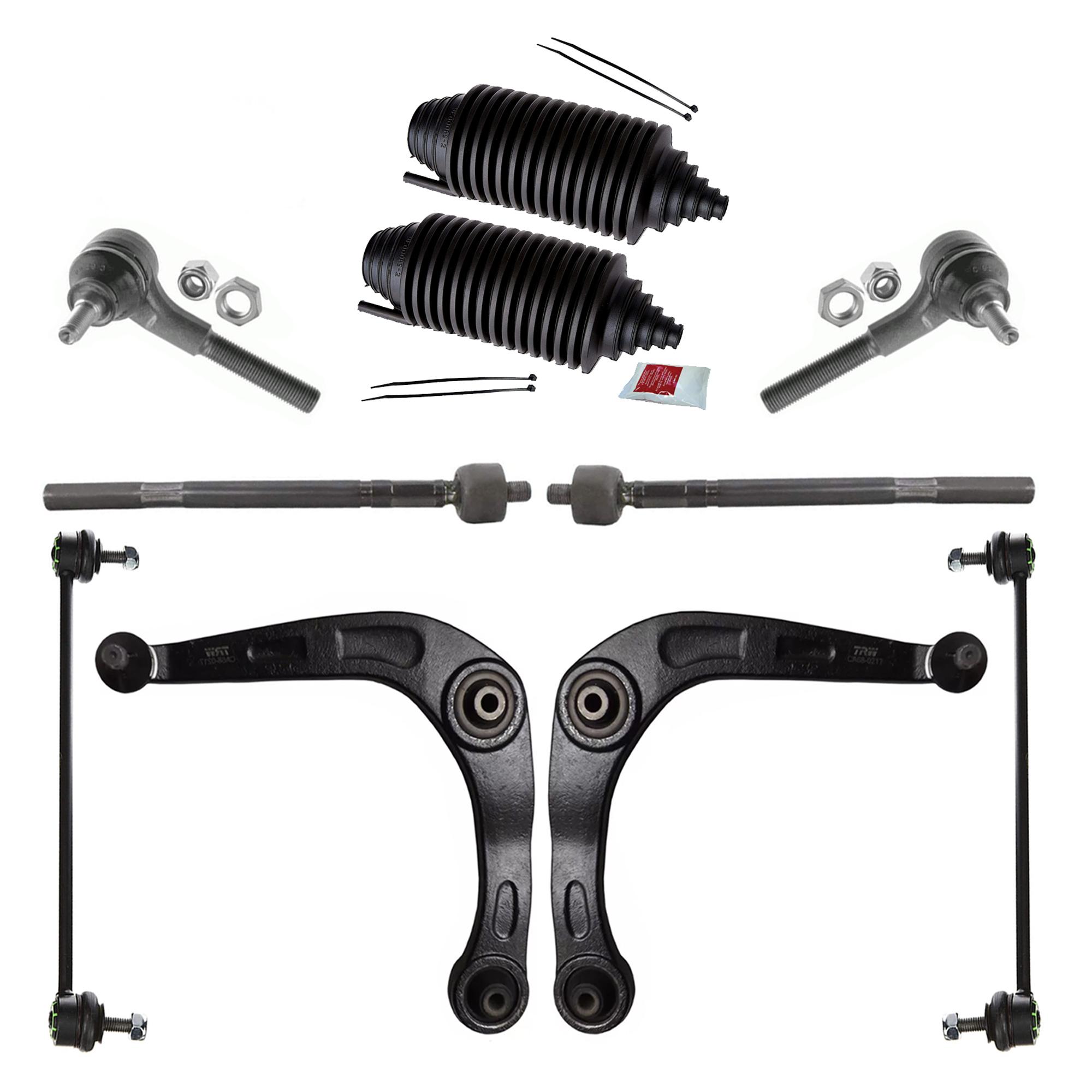 Kit Bras de suspension + Rotule de direction axiale + soufflets pour Peugeot 206 PARTSLINE KC00278