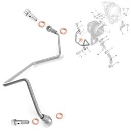 Tuyau de graissage huile + vis banjos 4 joints pour Turbo 1.6 HDi TDCi 110 PARTSLINE KC00308