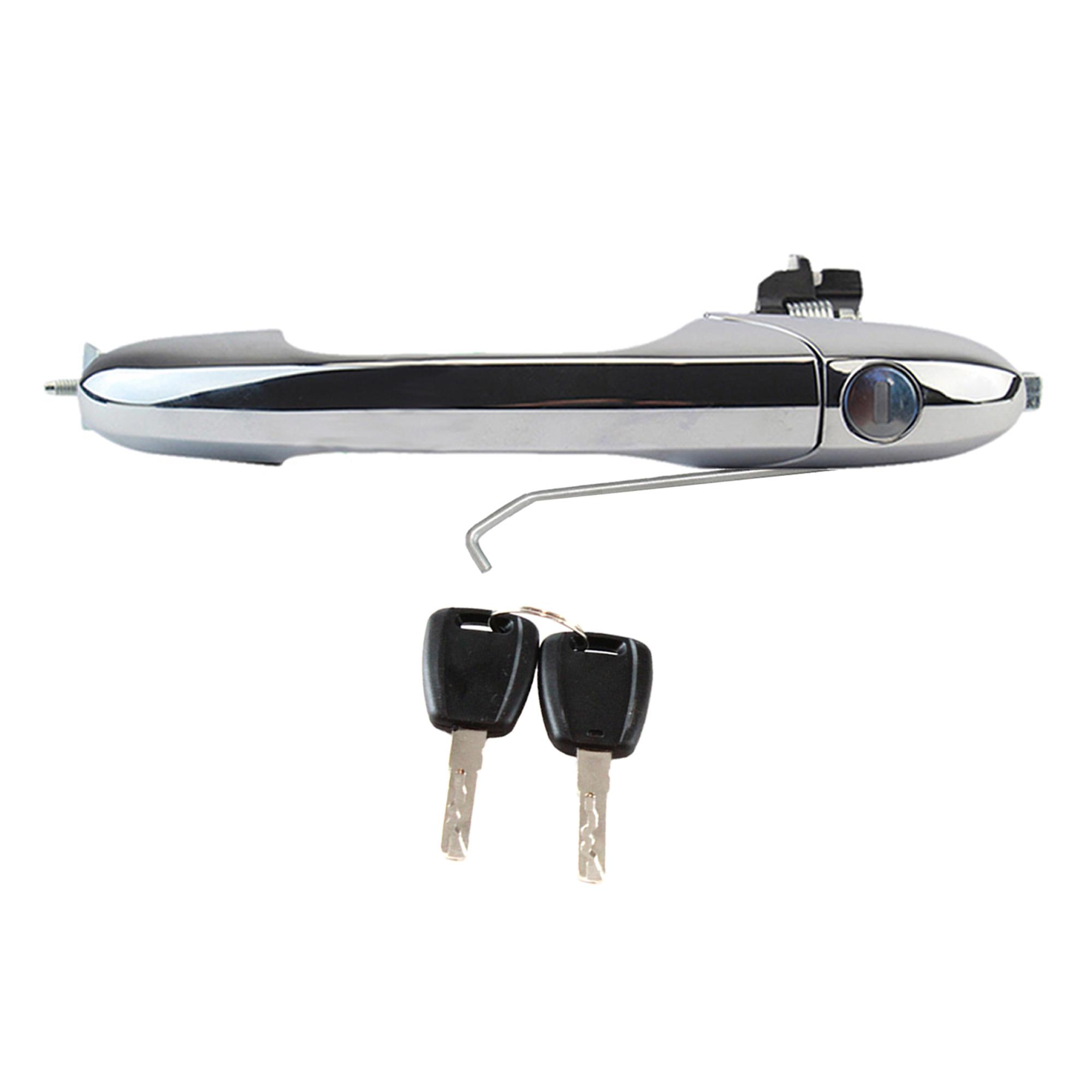 Poignée chromée + barillet de porte avant gauche pour Fiat 500 PARTSLINE KC00351