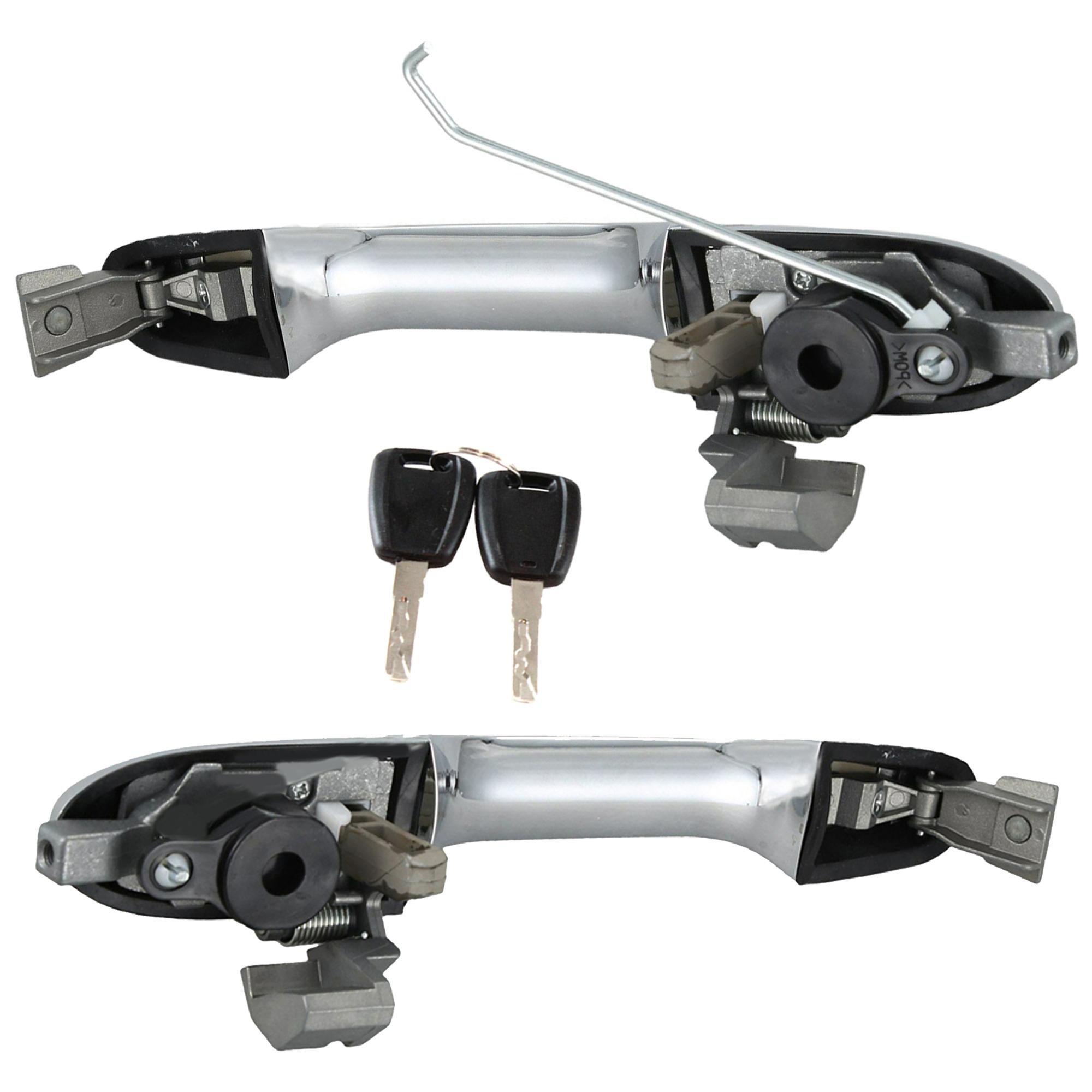 Poignée chromée + barillet de porte avant gauche + droite pour Fiat 500 PARTSLINE KC00352