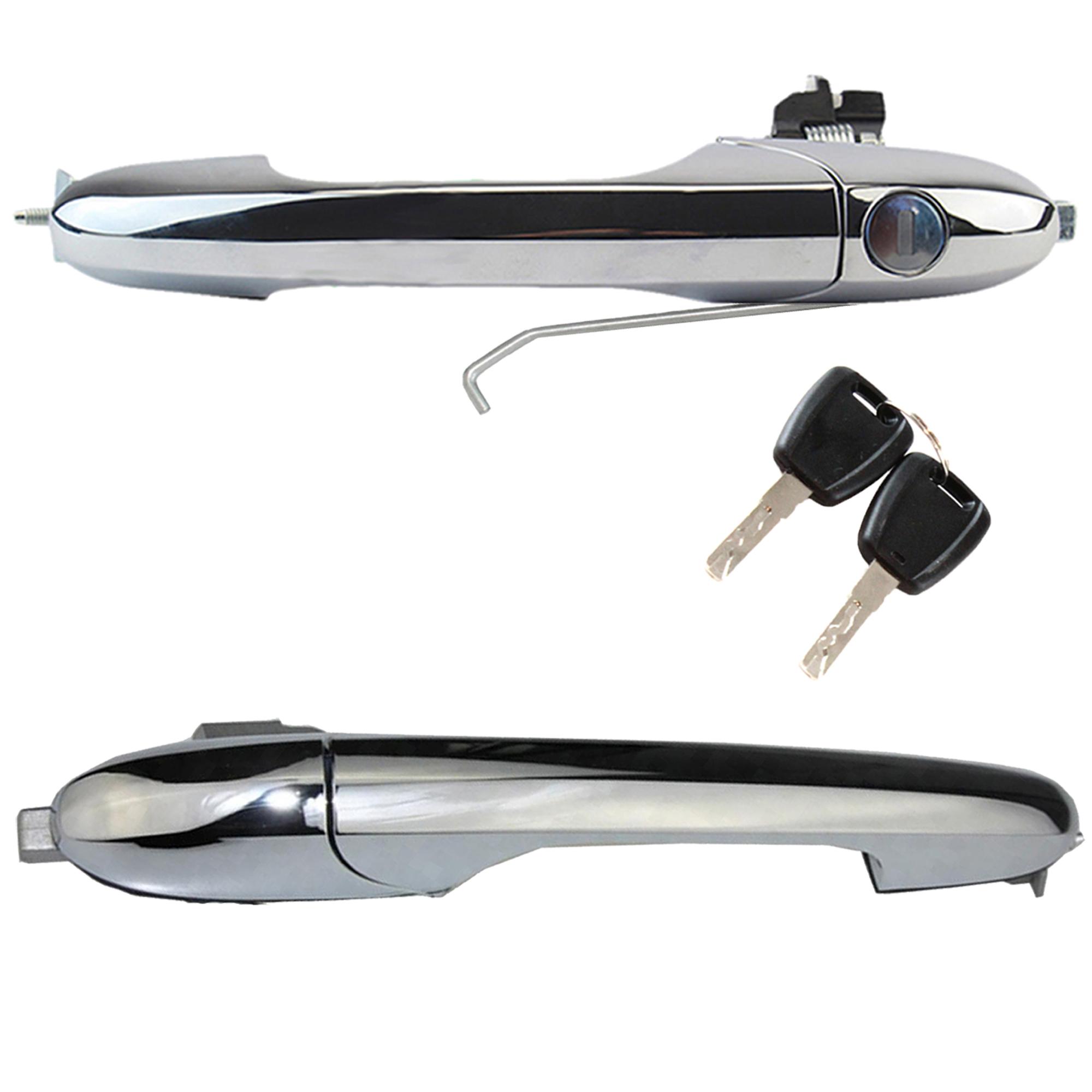 Poignée chromée + barillet de porte avant gauche + droite pour Fiat 500 PARTSLINE KC00352