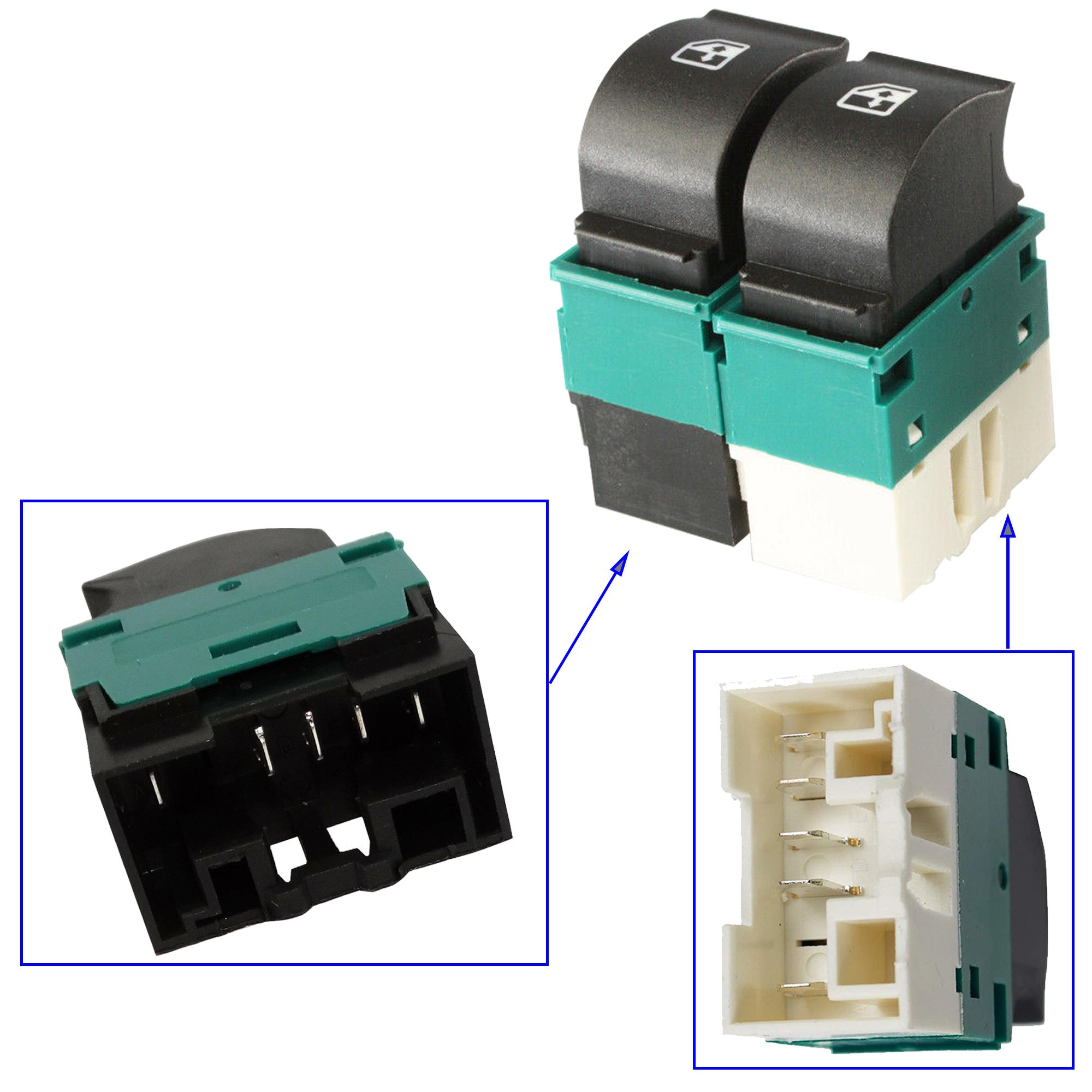 2 boutons leve vitre (sur porte gauche) pour Doblo Idea Musa PARTSLINE KC00552