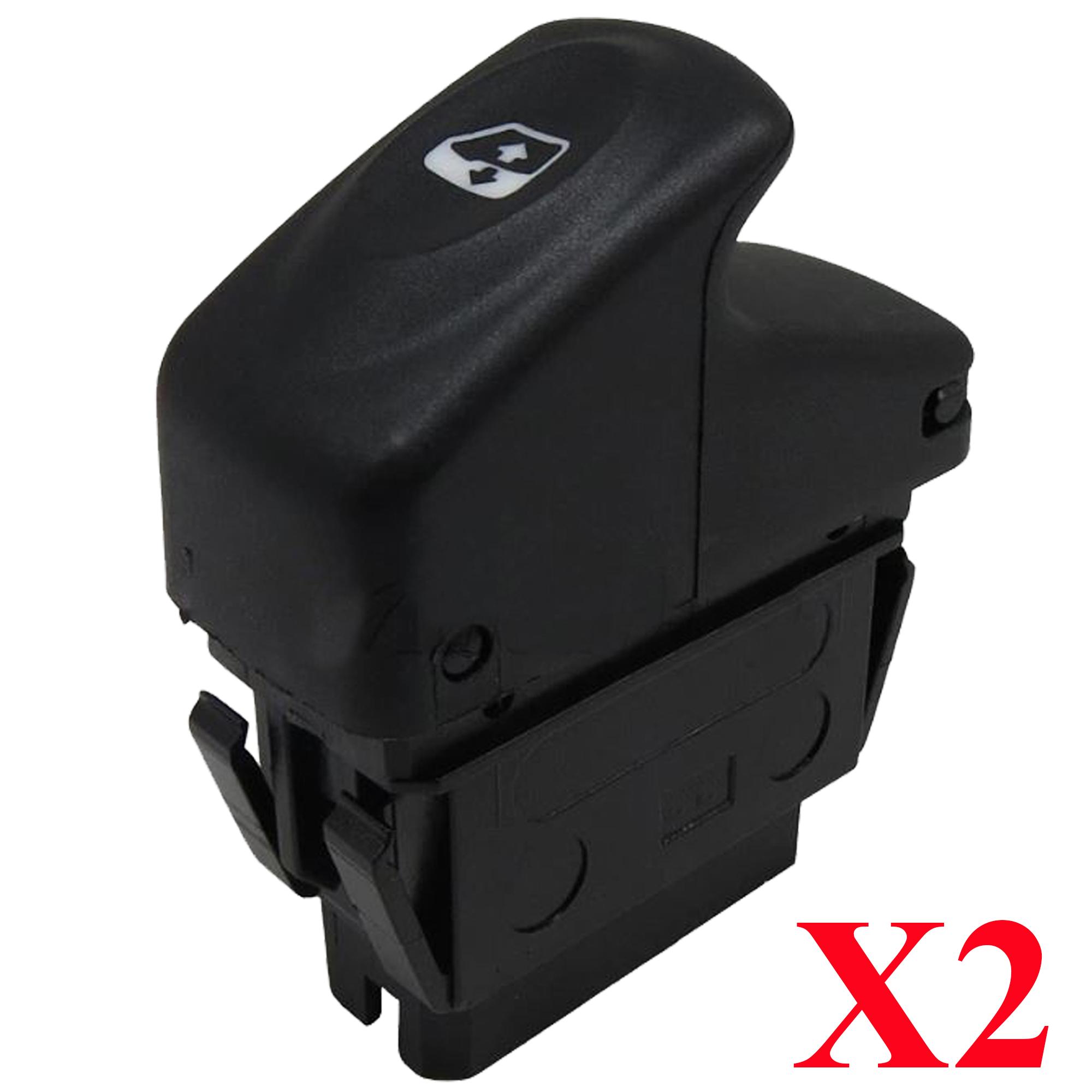 (Lot 2) Bouton de lève-vitre avant gauche pour Renault Clio Kangoo Mégane Twingo PARTSLINE KC00954