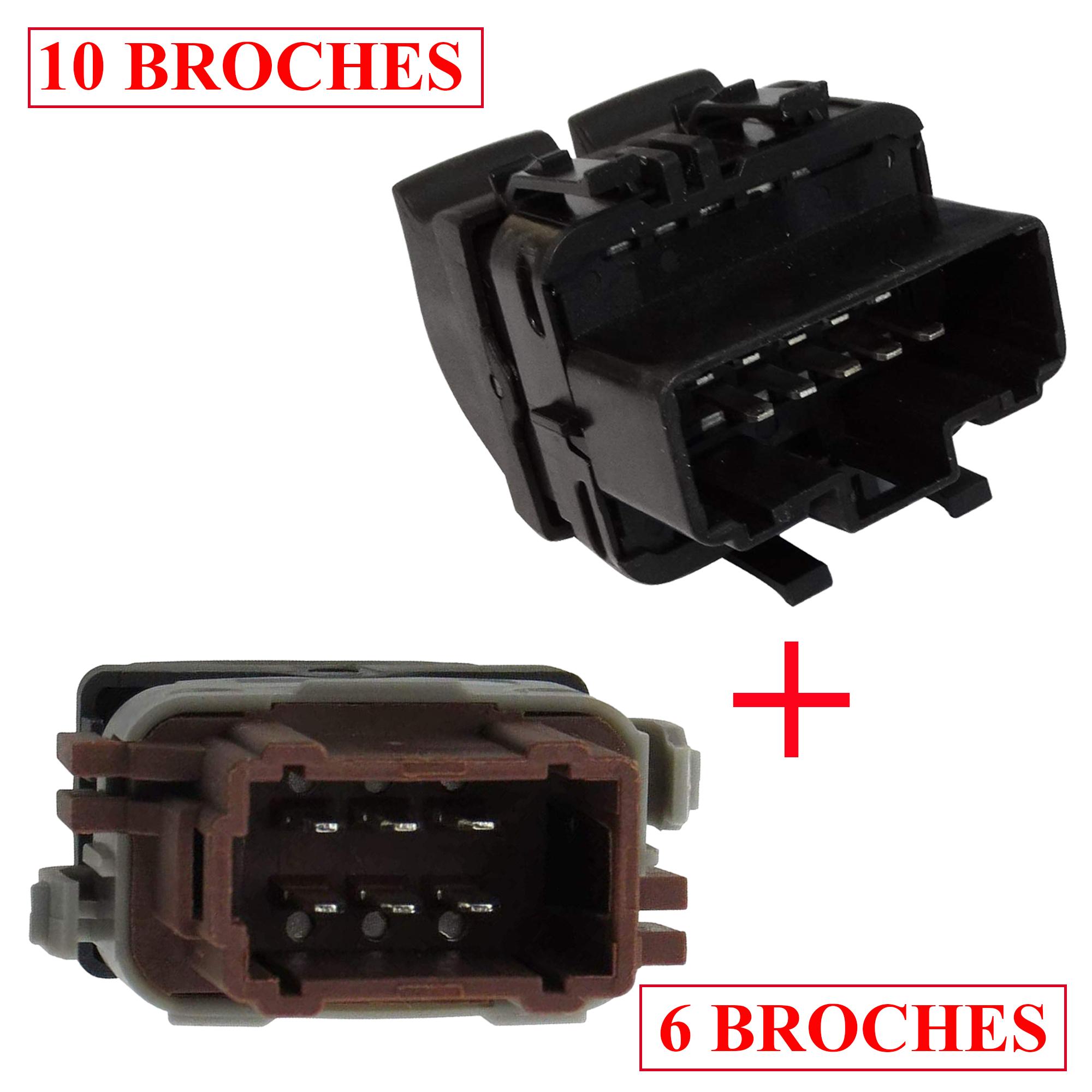 Double bouton leve vitre avant gauche + avant droit pour Trafic Vivaro Primastar PARTSLINE KC00958