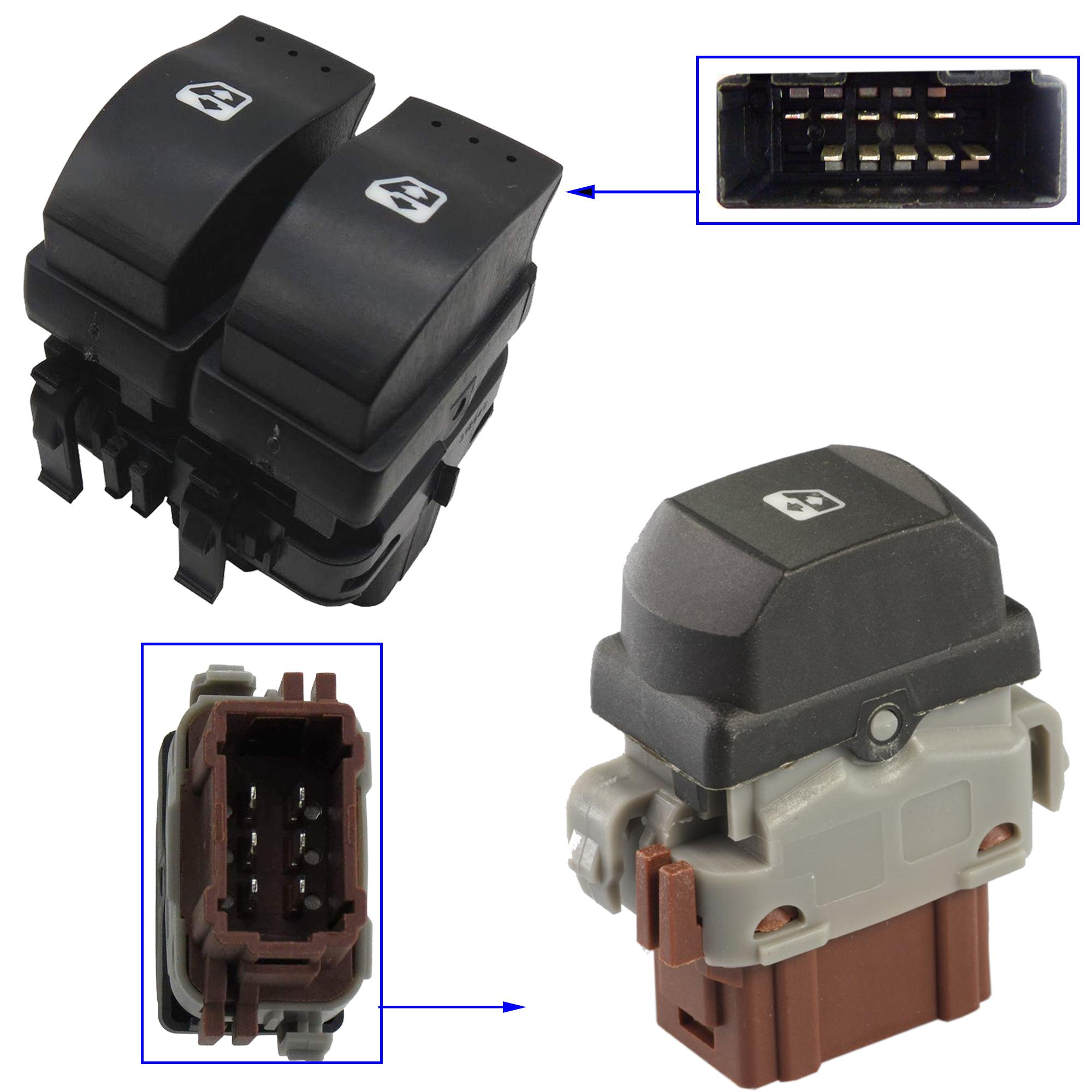 Double bouton leve vitre avant gauche + avant droit pour Trafic Vivaro Primastar PARTSLINE KC00958