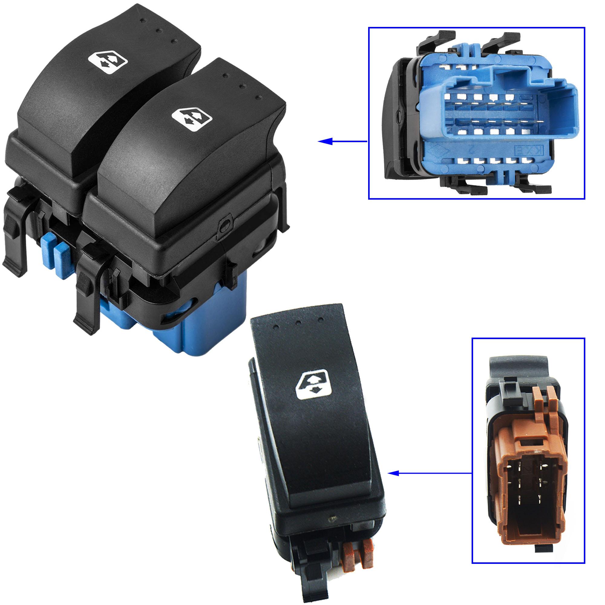 Bouton lève vitre avant gauche et droit pour Trafic 2 Vivaro Primastar PARTSLINE KC00977