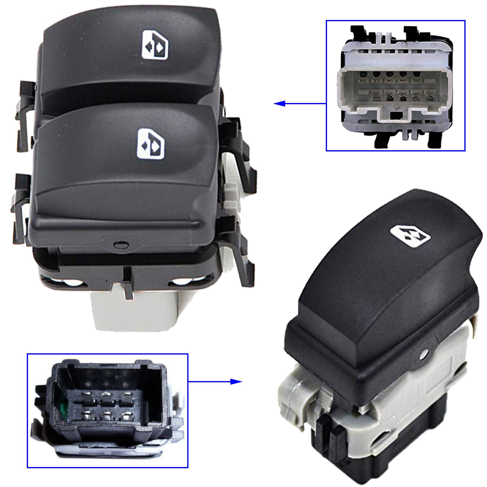 2 interrupteurs lève vitre avant gauche droit pour Renault Clio 3 Modus Twingo 2 PARTSLINE KC00984