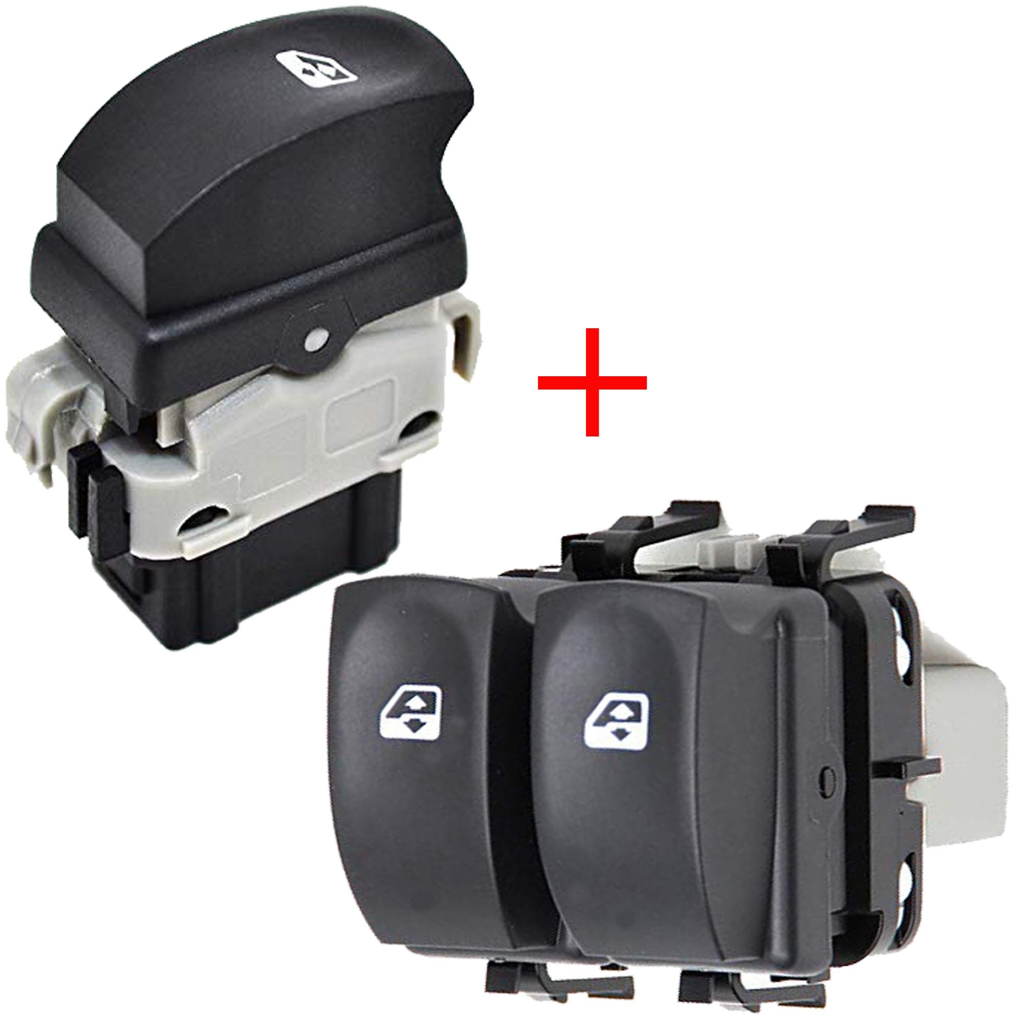 2 interrupteurs lève vitre avant gauche droit pour Renault Clio 3 Modus Twingo 2 PARTSLINE KC00984