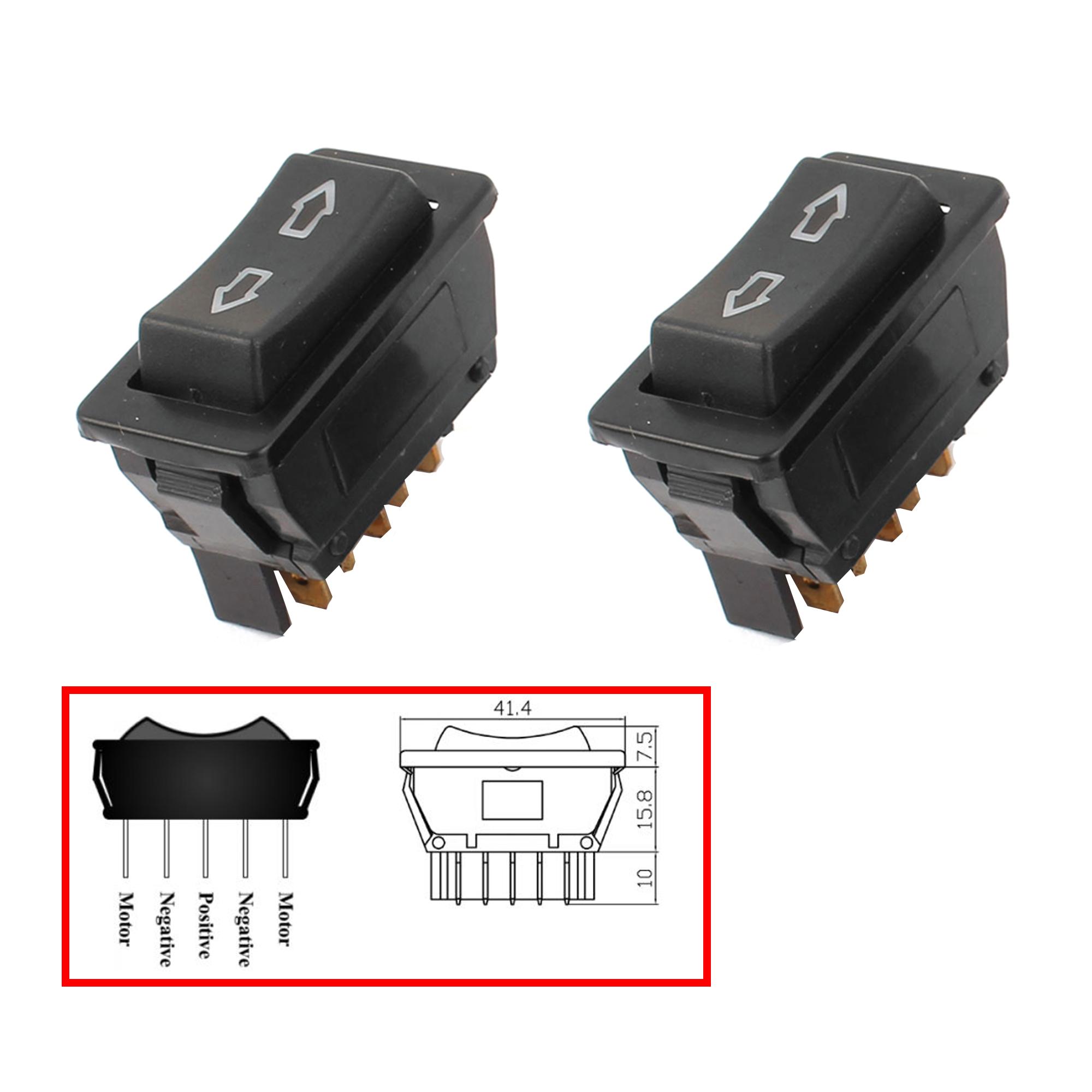 (Lot de 2) Bouton de lève-vitre universel 5 cosses PARTSLINE KC01063