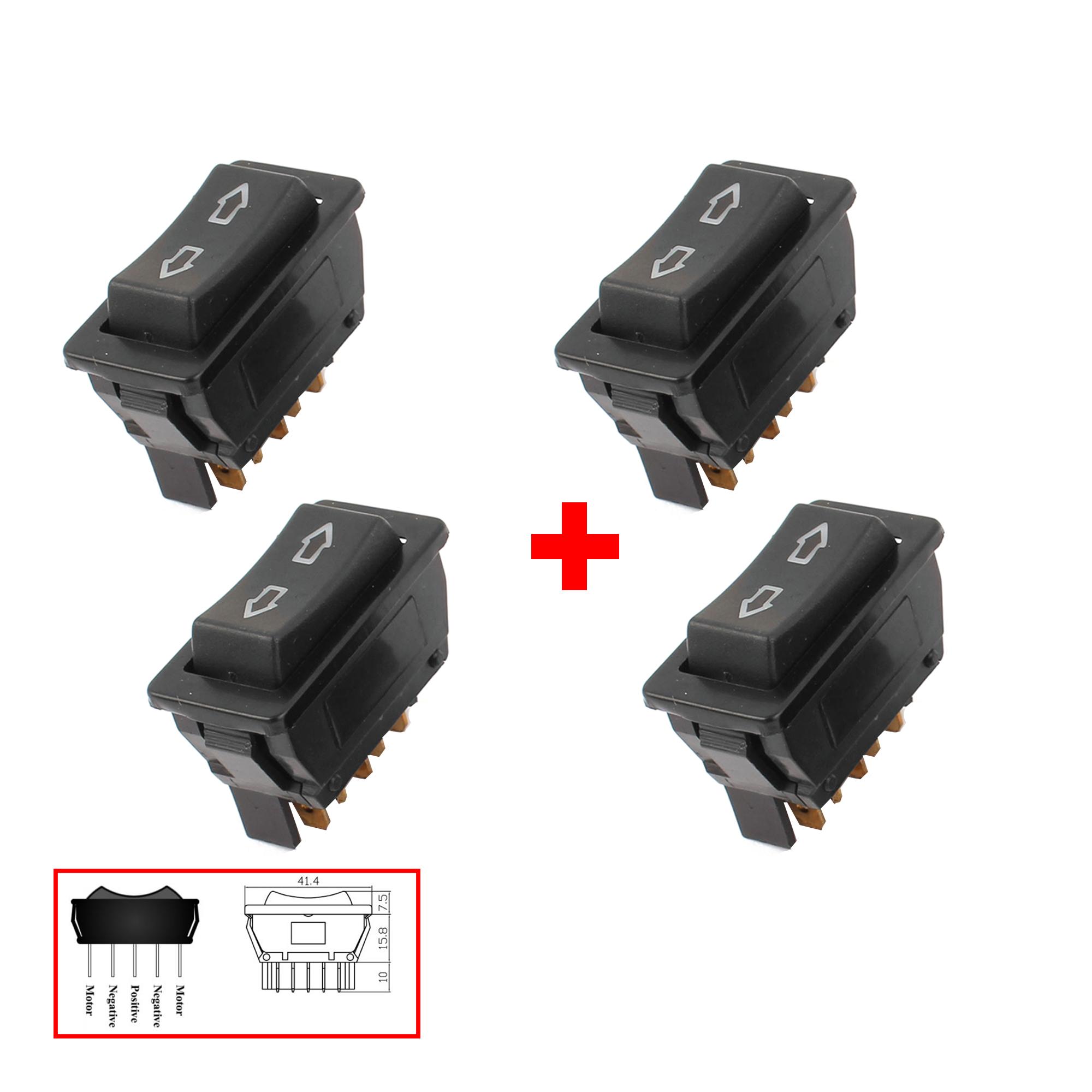 4 boutons leve vitre universels 5 broches PARTSLINE KC01064