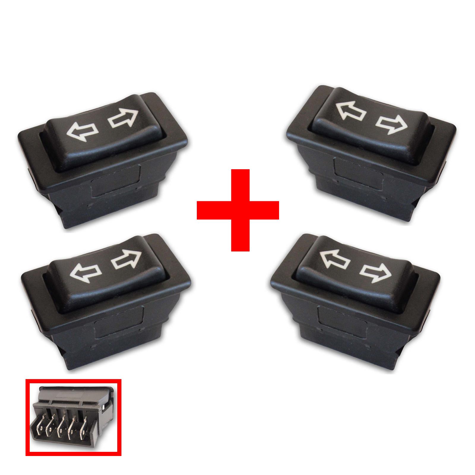 4 boutons leve vitre universels 5 broches PARTSLINE KC01064