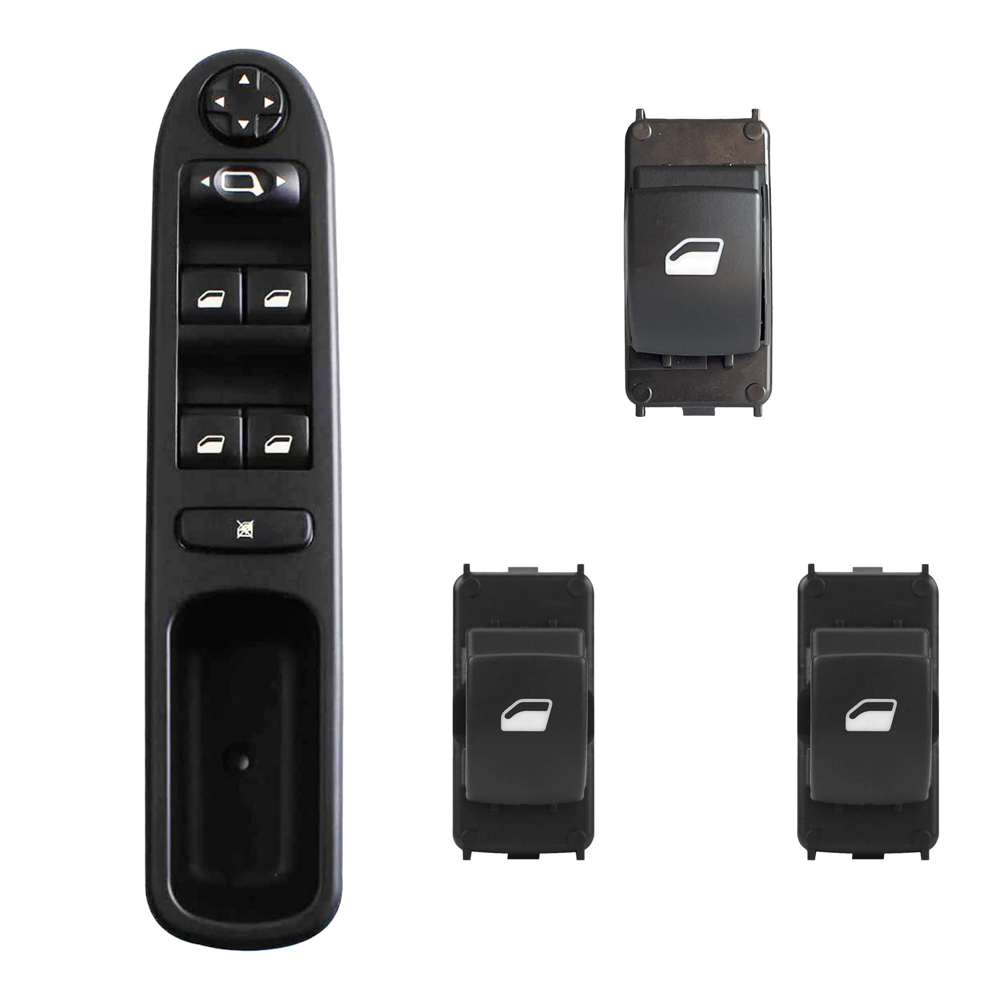 Lot 4 boutons interrupteur lève vitre avant arriere pour Peugeot 207 207+ ou SW PARTSLINE KC01120