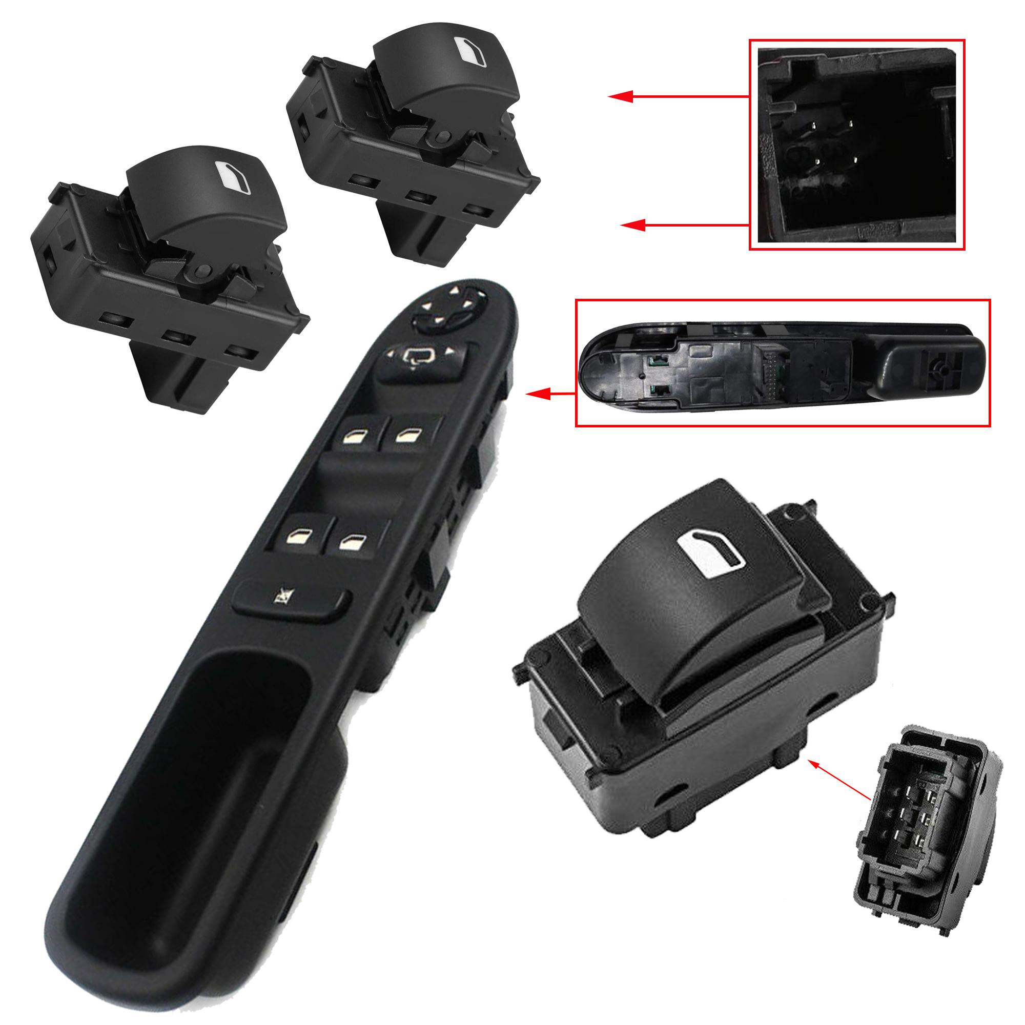 Lot boutons commande leve vitre pour Peugeot 207 207 SW avant arriere gauche droit PARTSLINE KC01121