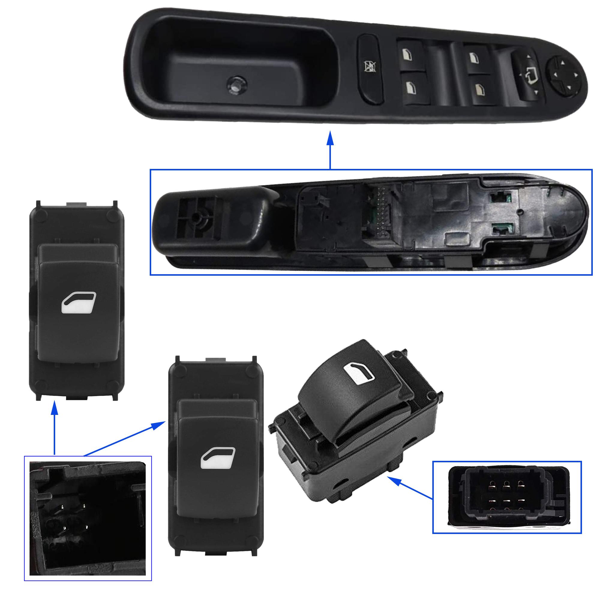 Lot boutons commande leve vitre pour Peugeot 207 207 SW avant arriere gauche droit PARTSLINE KC01121