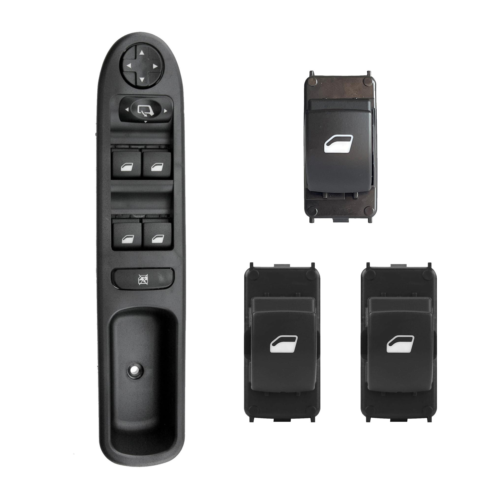 Lot boutons commande leve vitre pour Peugeot 207 207 SW avant arriere gauche droit PARTSLINE KC01121
