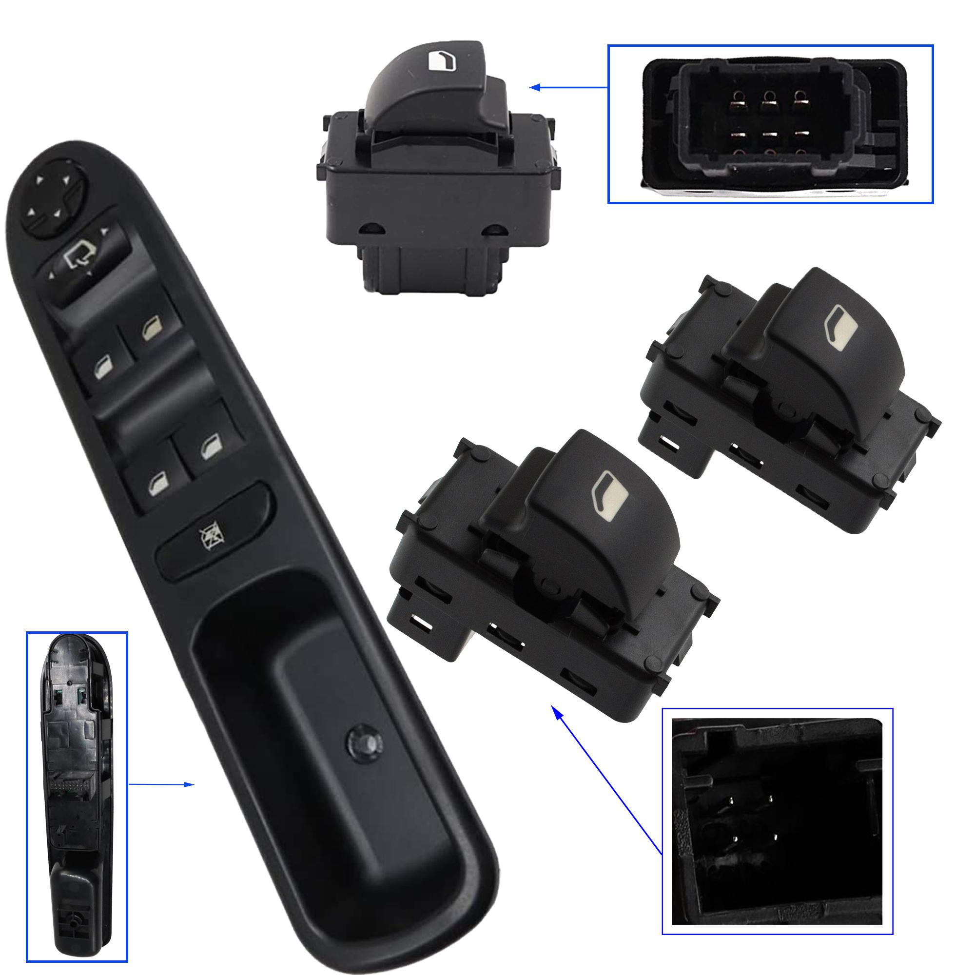 Lot boutons commande leve vitre pour Peugeot 207 207 SW avant arriere gauche droit PARTSLINE KC01121