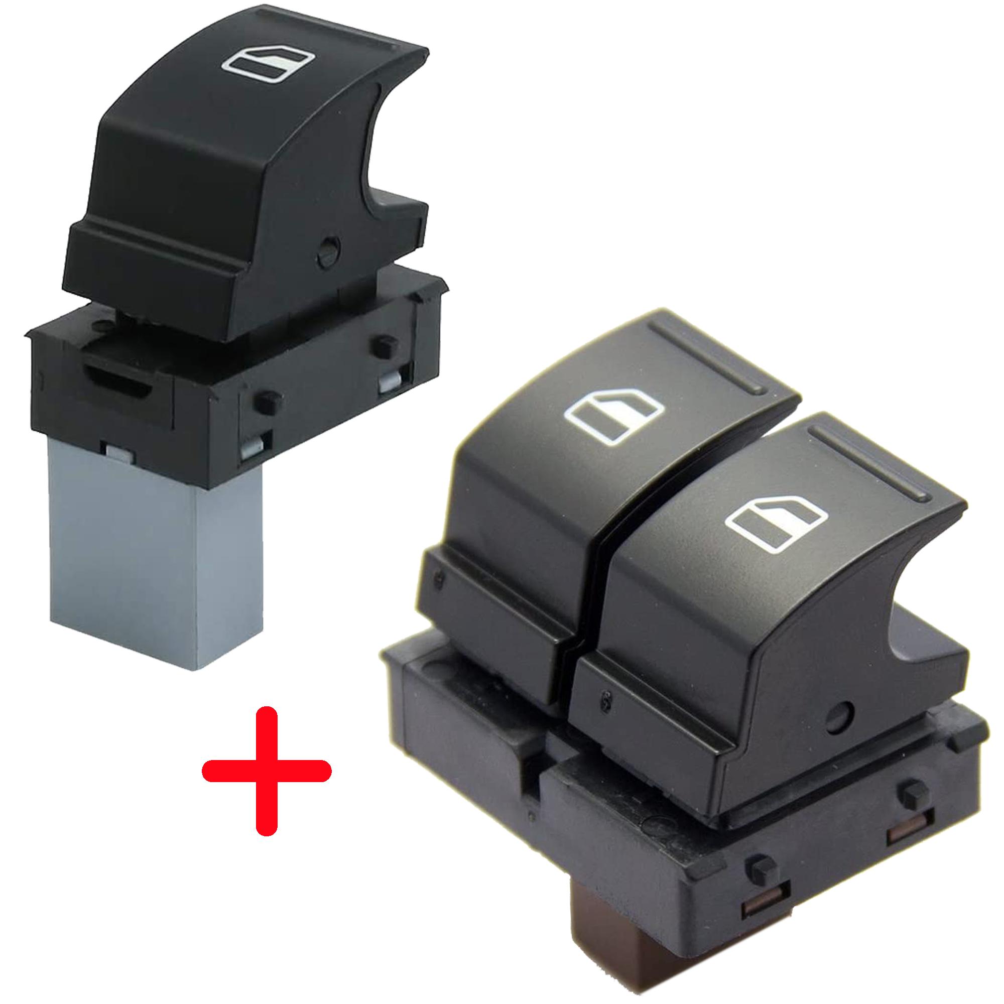 (Lot de 2) Bouton de lève-vitre avant ou arrière pour Skoda PARTSLINE KC01217