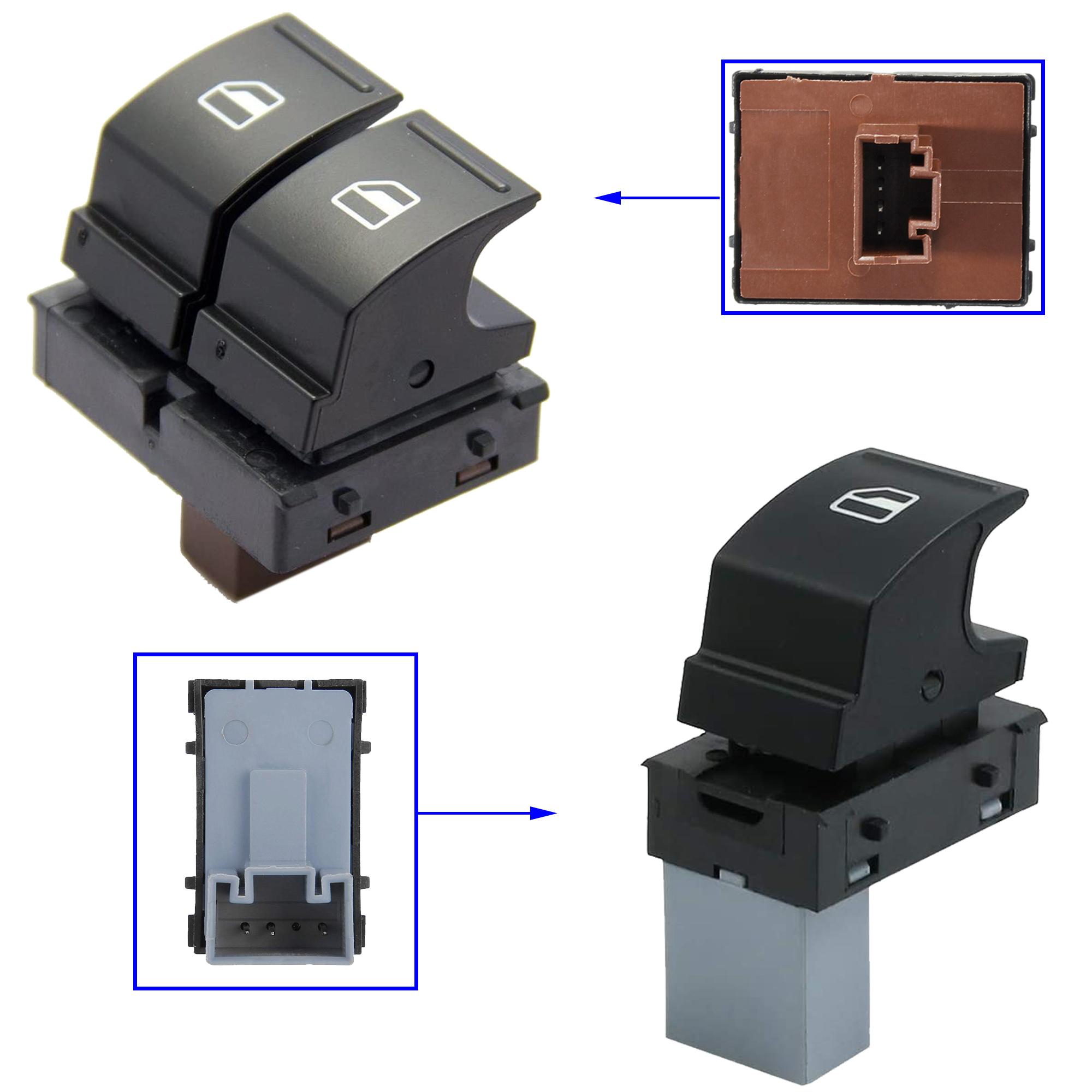 (Lot de 2) Bouton de lève-vitre avant ou arrière pour Skoda PARTSLINE KC01217