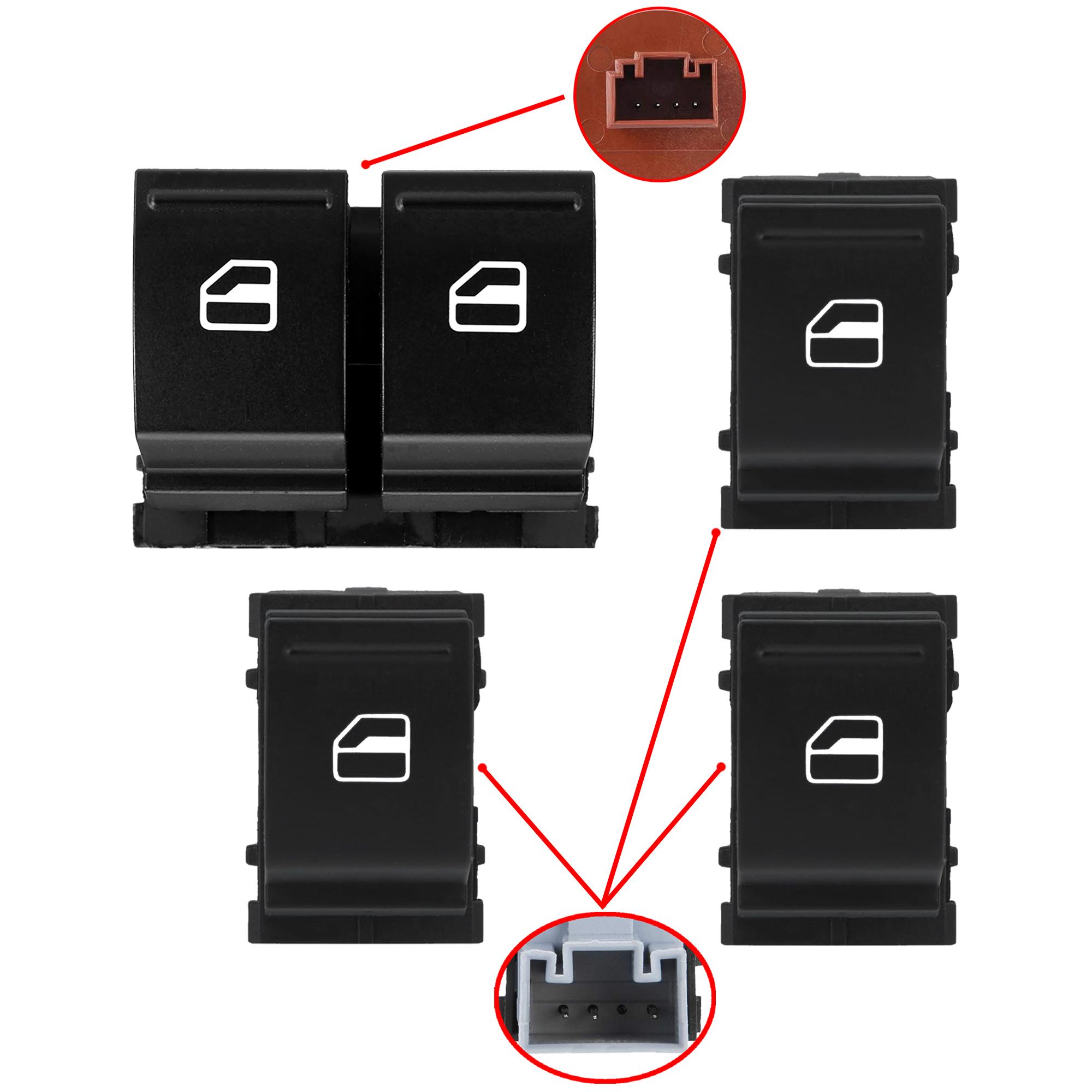 Lot complet de bouton de lève-vitre électrique pour Skoda PARTSLINE KC01218
