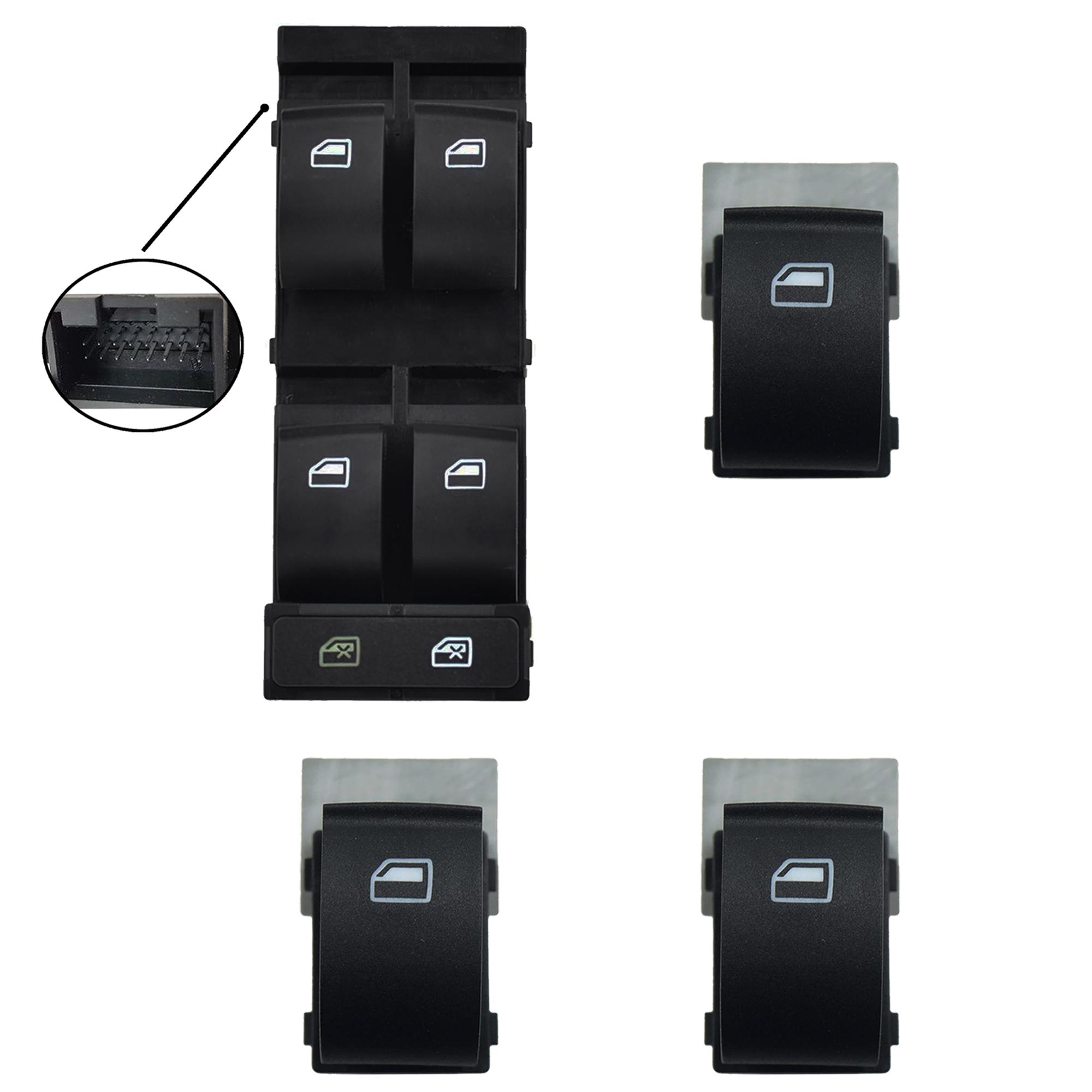 Lot complet de bouton de lève-vitre électrique pour Audi A3 (8L) et A4 (C5) PARTSLINE KC01225