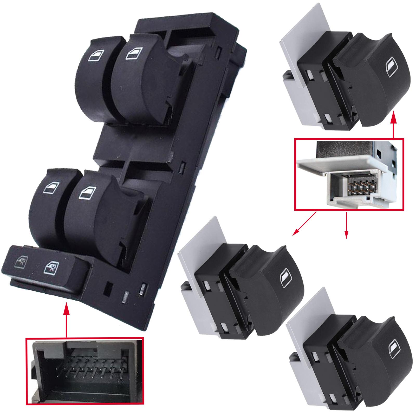Lot complet de bouton de lève-vitre électrique pour Audi A3 (8L) et A4 (C5) PARTSLINE KC01225