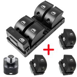 (Lot de 4) Bouton de lève-vitre et molette réglage rétroviseurs pour Audi et Seat PARTSLINE KC01234