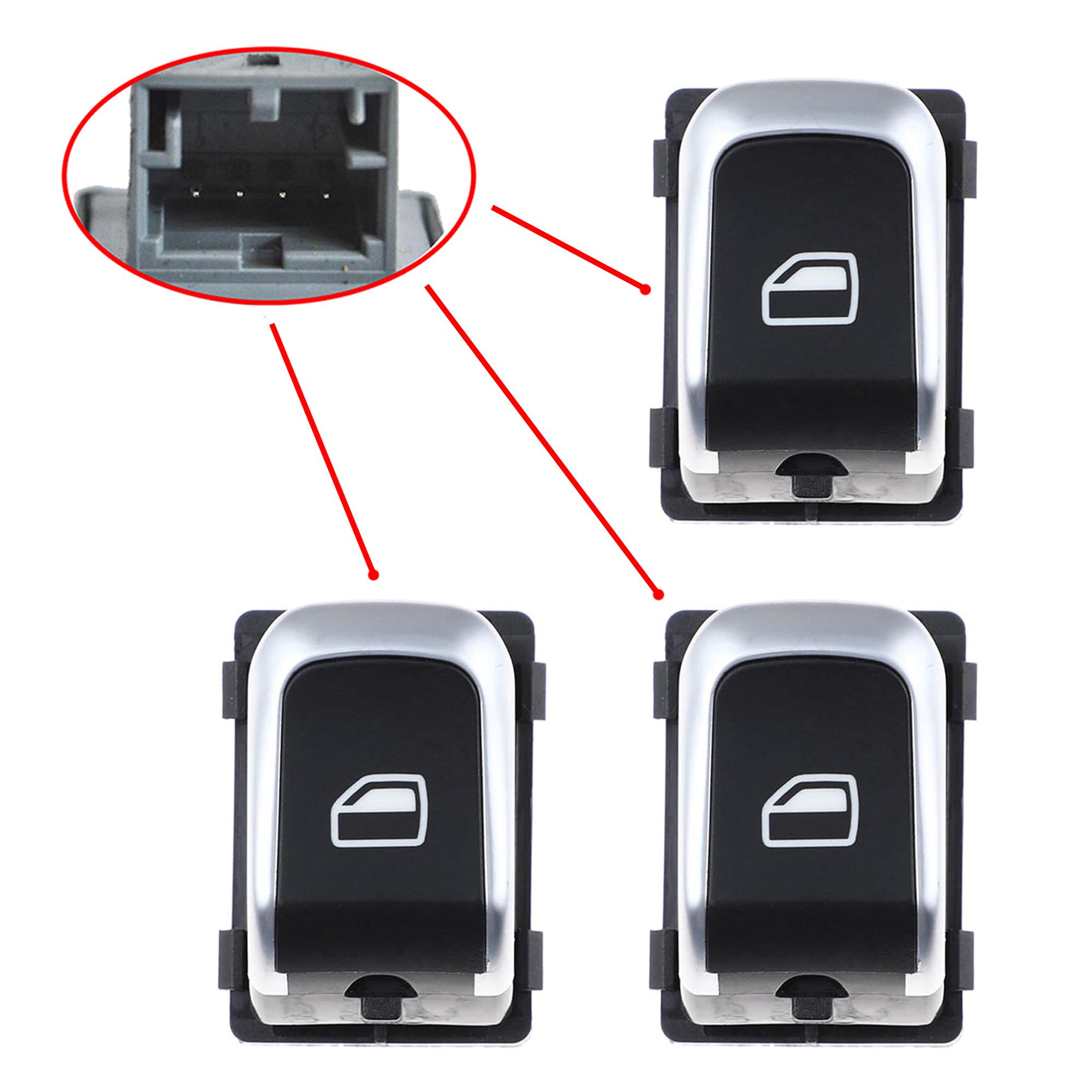 (Lot de 3) Bouton de lève-vitre avant droit et arrière gauche et droit pour Audi PARTSLINE KC01242
