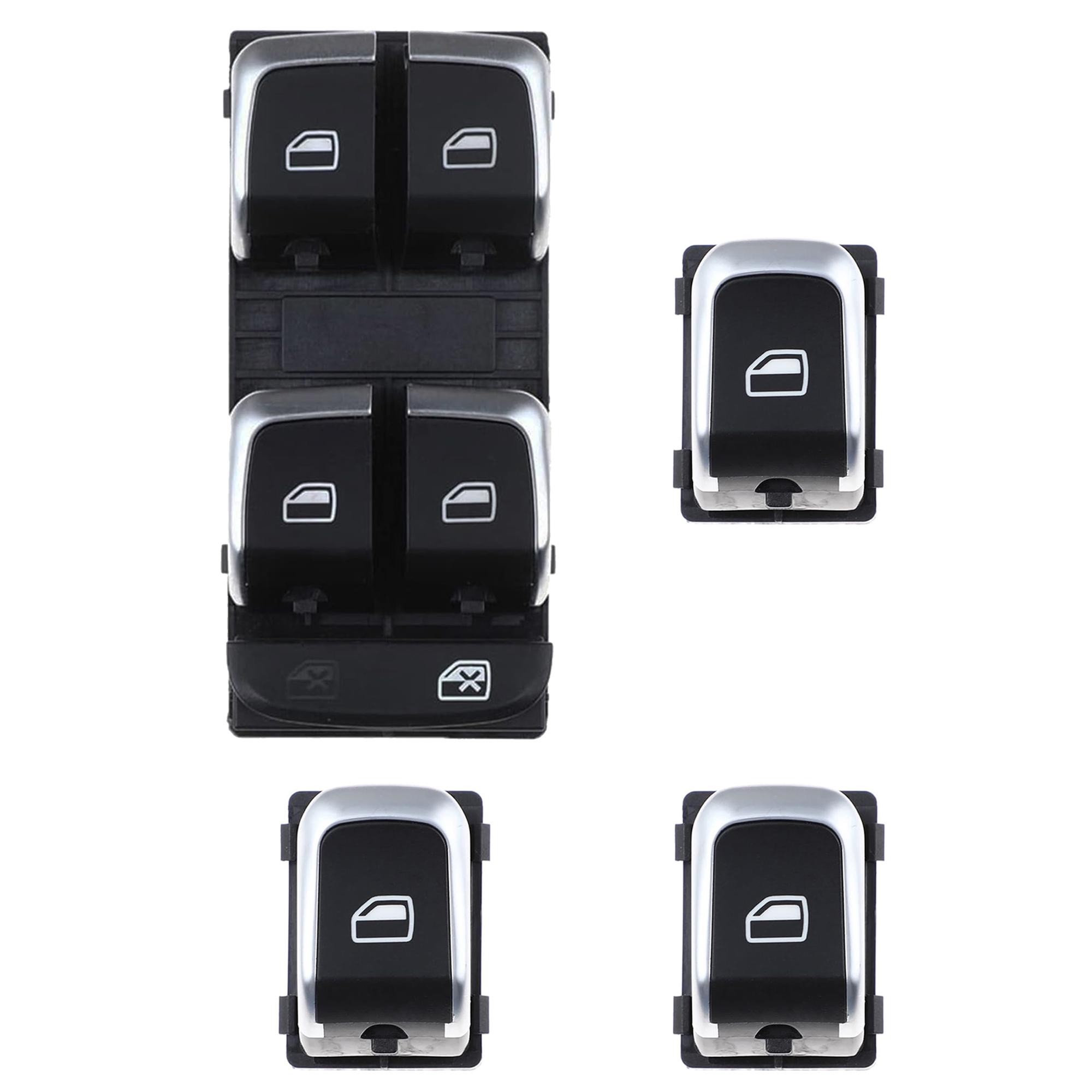Lot complet de bouton de lève-vitre électrique pour Audi A1, A4, A5, Q3, Q5 PARTSLINE KC01244