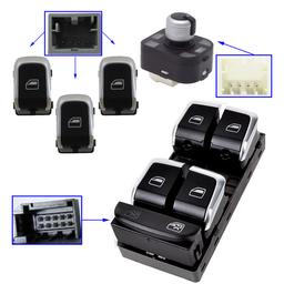 Lot complet de bouton de lève-vitre électrique et molette réglage rétroviseurs PARTSLINE KC01249