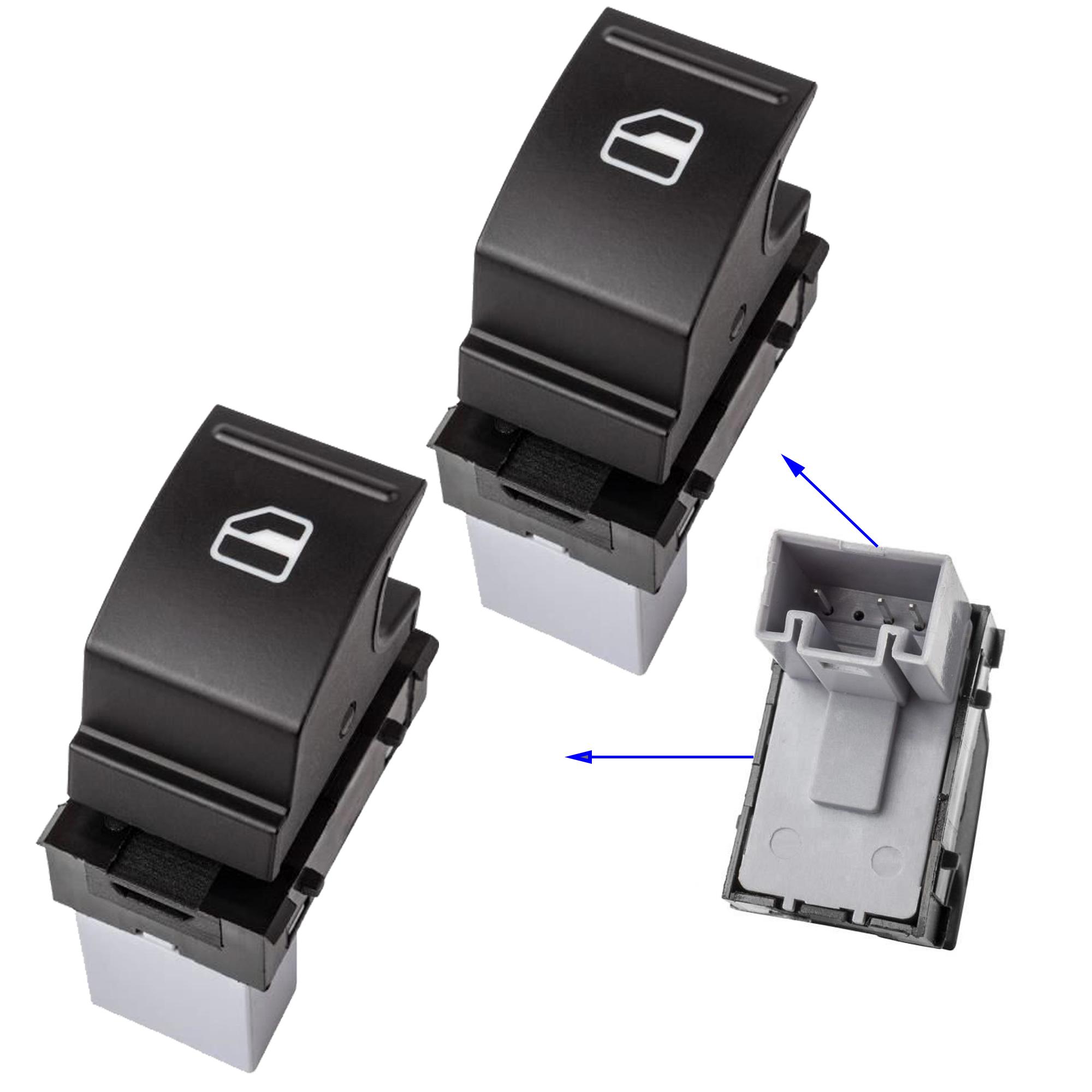 Lot de 2 Bouton lève-vitre avant ou arrière pour Golf 5 6 Leon Passat Caddy PARTSLINE KC01262