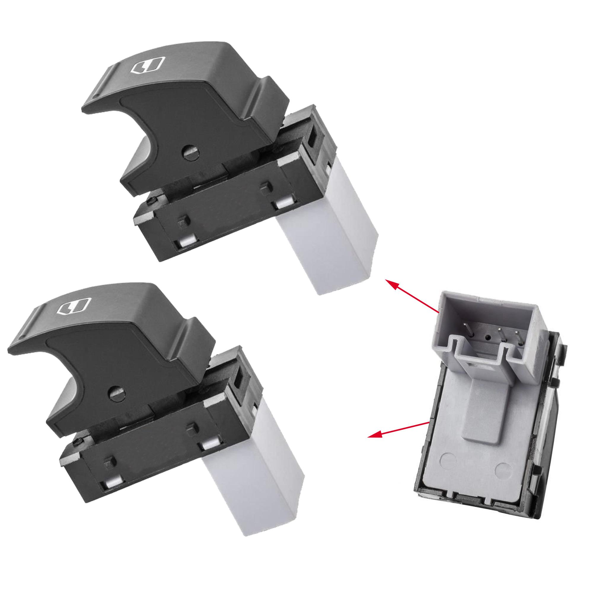 Lot de 2 Bouton lève-vitre avant ou arrière pour Golf 5 6 Leon Passat Caddy PARTSLINE KC01262