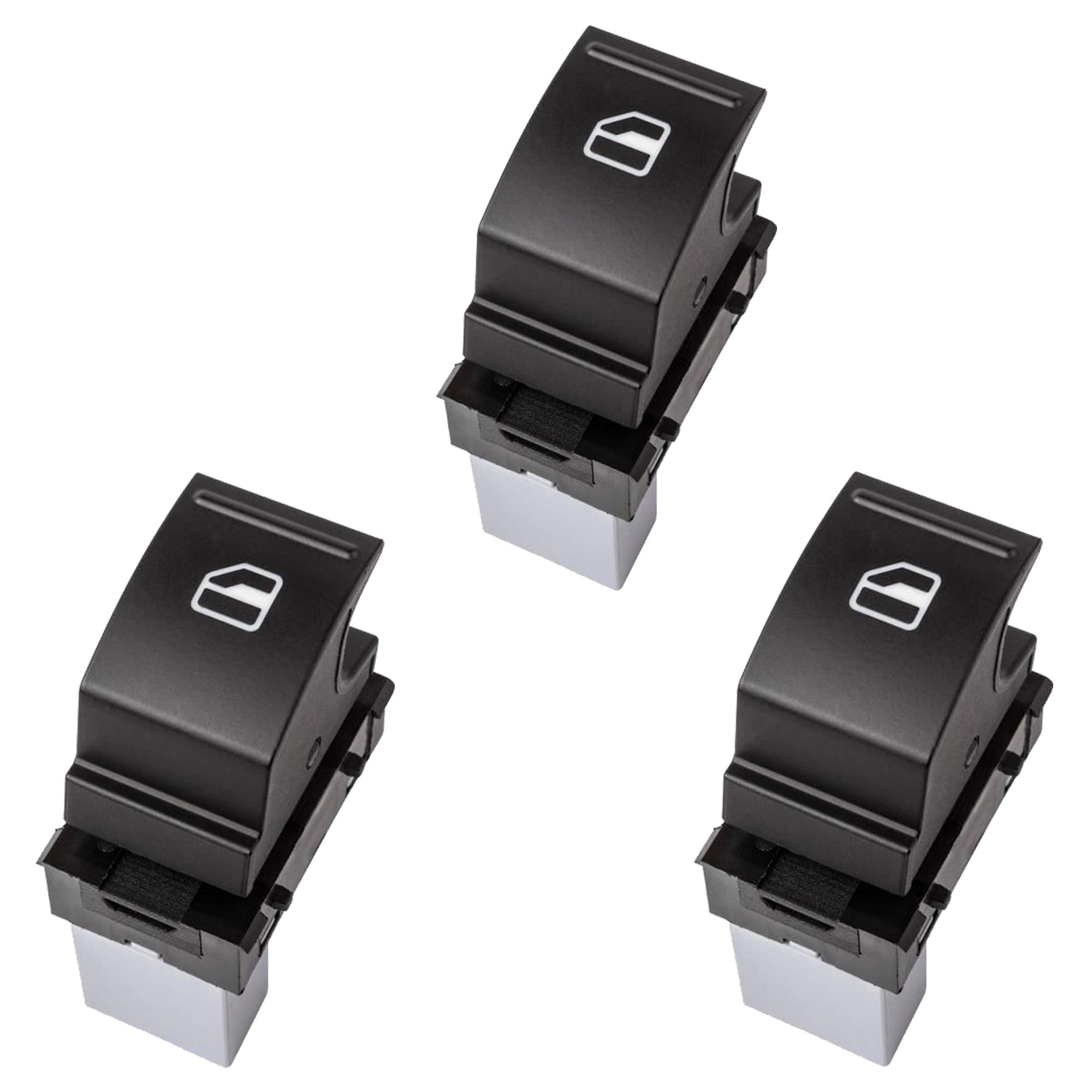 Kit 3 boutons lève vitre avant droit et arrière pour Golf 5 6 Passat Leon Tiguan PARTSLINE KC01263