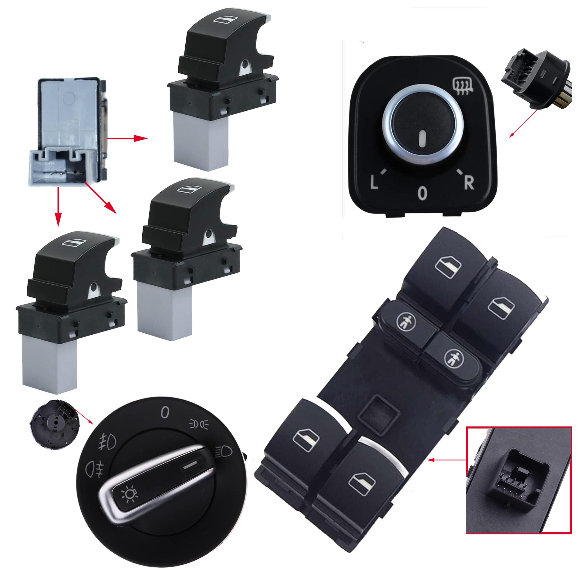 Kit boutons leve vitre retroviseurs commodo phare pour Sharan Alhambra PARTSLINE KC01276