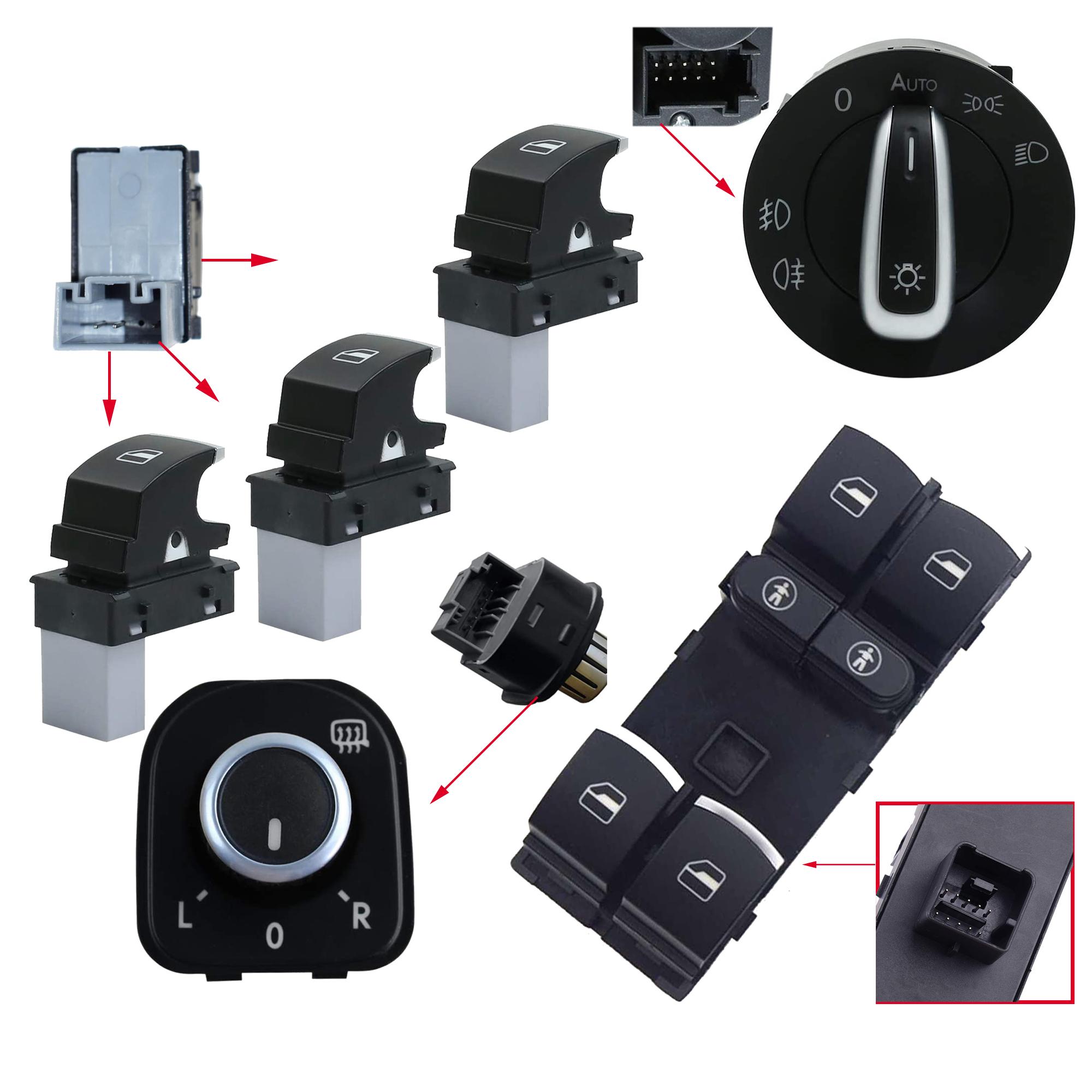 Kit boutons leve vitre retroviseur et commodo phare pour Sharan Alhambra PARTSLINE KC01278