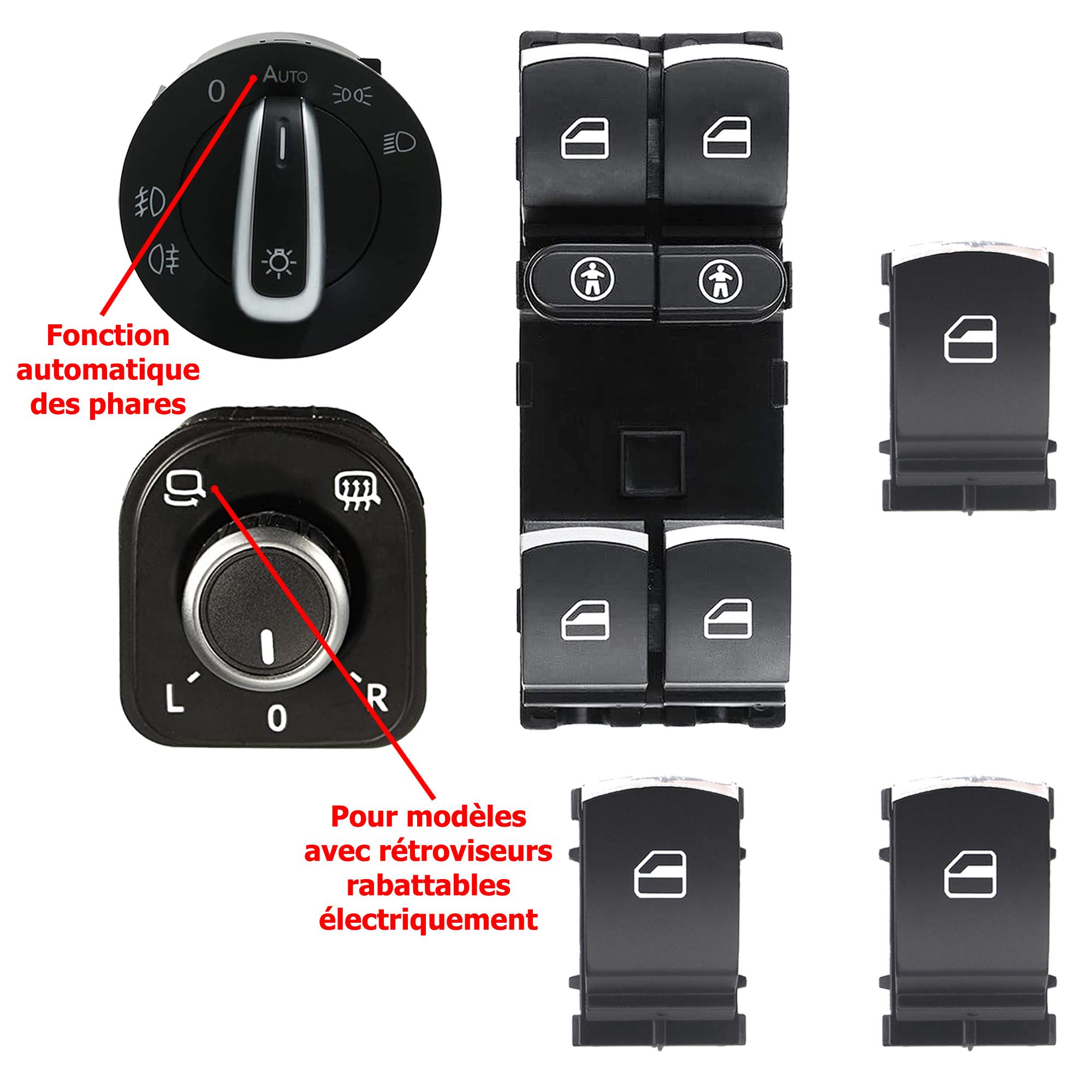 Lot complet de bouton de lève-vitre électrique pour Seat et VW PARTSLINE KC01279