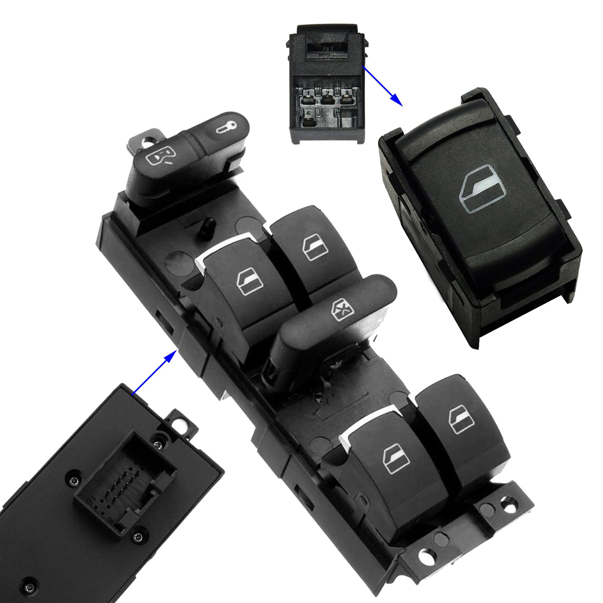 Bouton leve vitre avec platine avant gauche + droit ou arriere pour Golf Passat PARTSLINE KC01315