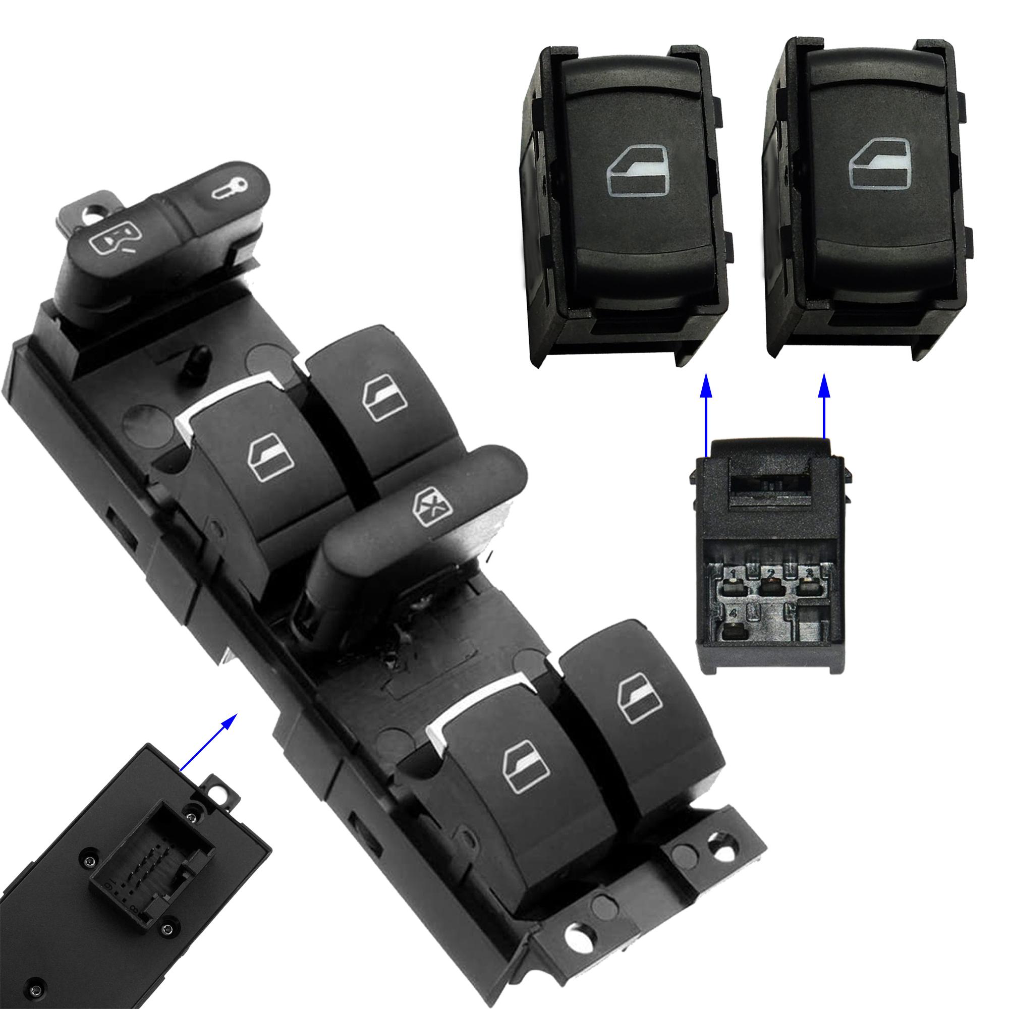 Platine leve vitre avant gauche + 2 boutons pour Golf IV Passat B5 Bora PARTSLINE KC01316