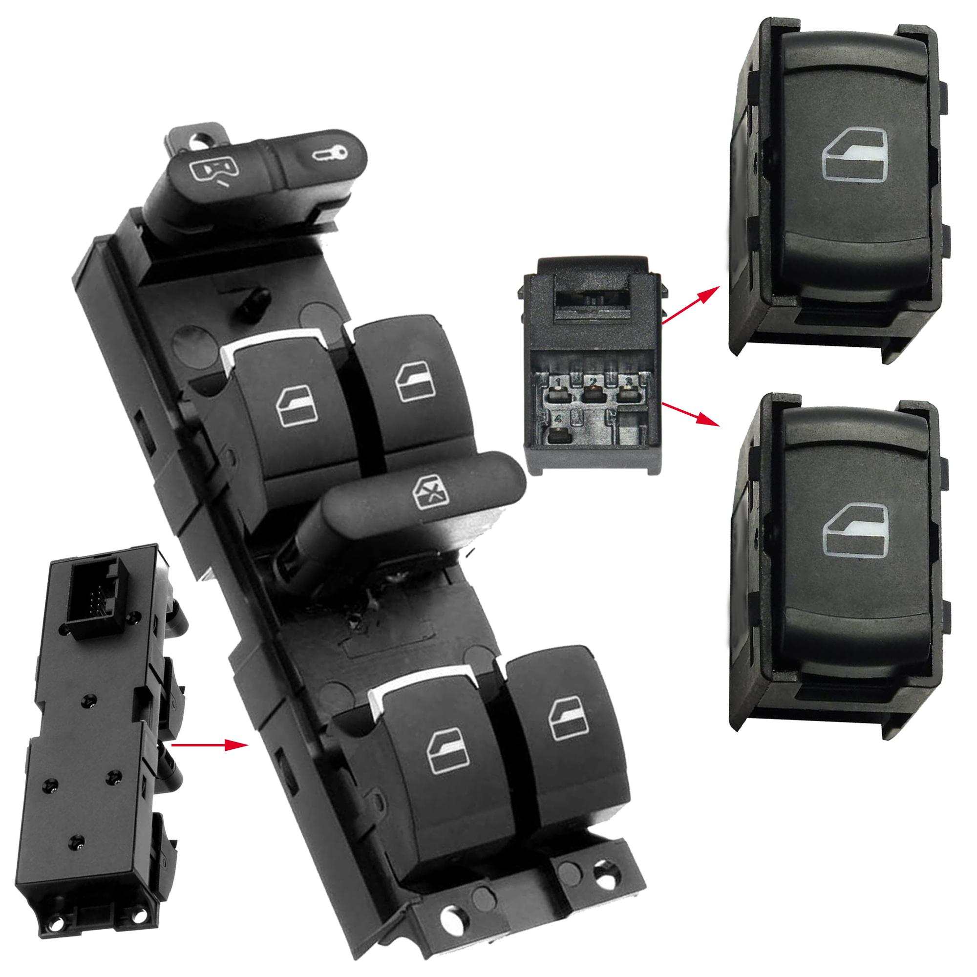 Platine leve vitre avant gauche + 2 boutons pour Golf IV Passat B5 Bora PARTSLINE KC01316