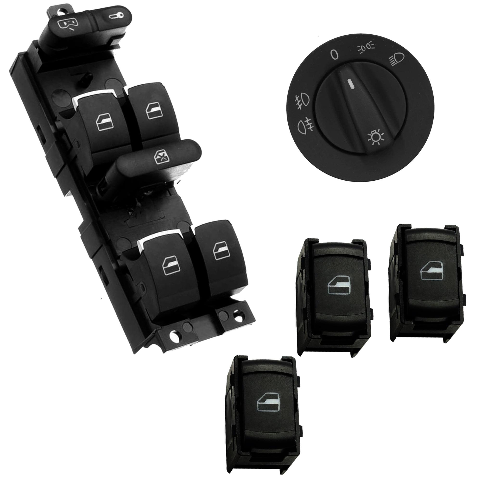 Kit complet bouton lève-vitre commodo phare pour Golf 4 Bora Passat B5 PARTSLINE KC01318