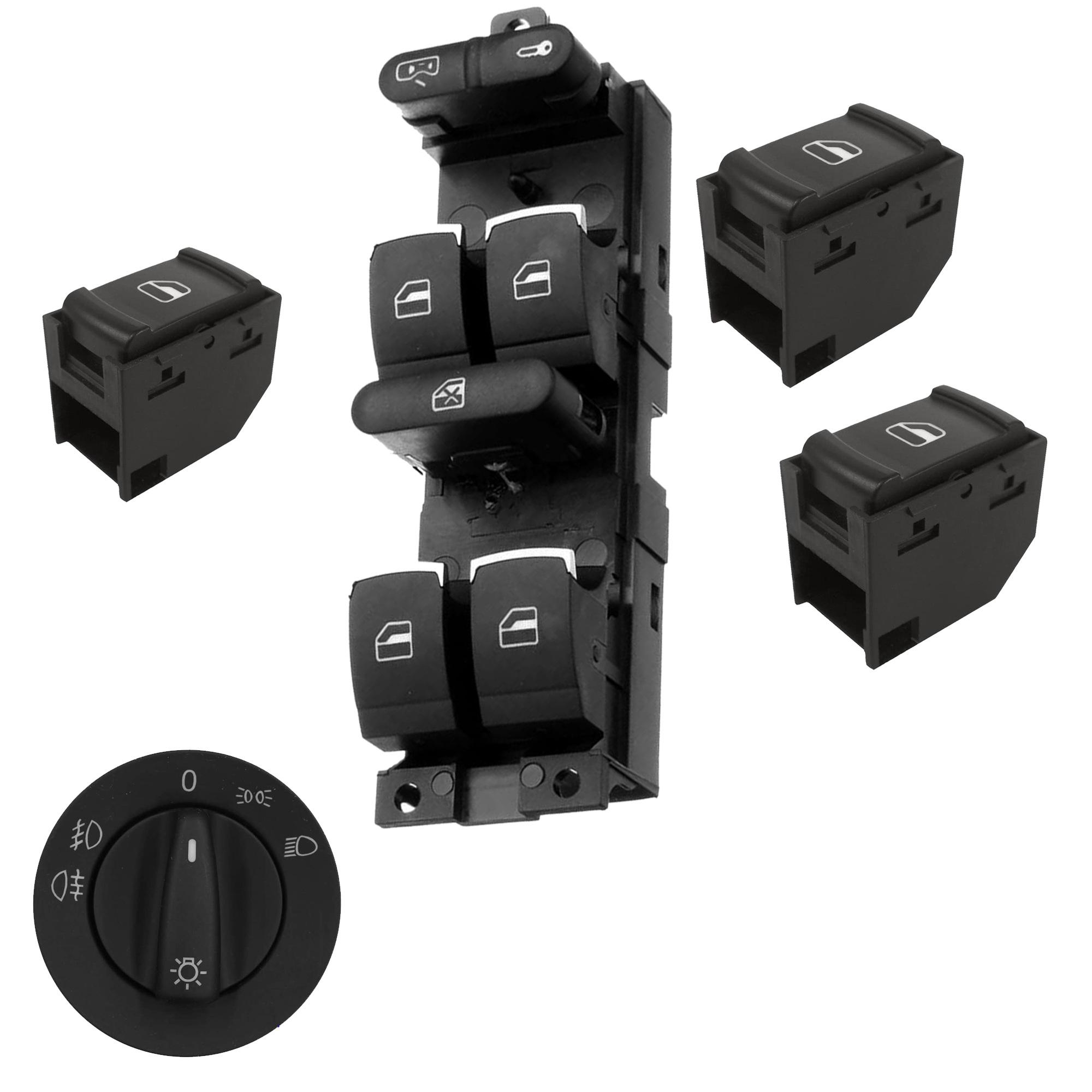 Kit complet bouton lève-vitre commodo phare pour Golf 4 Bora Passat B5 PARTSLINE KC01318