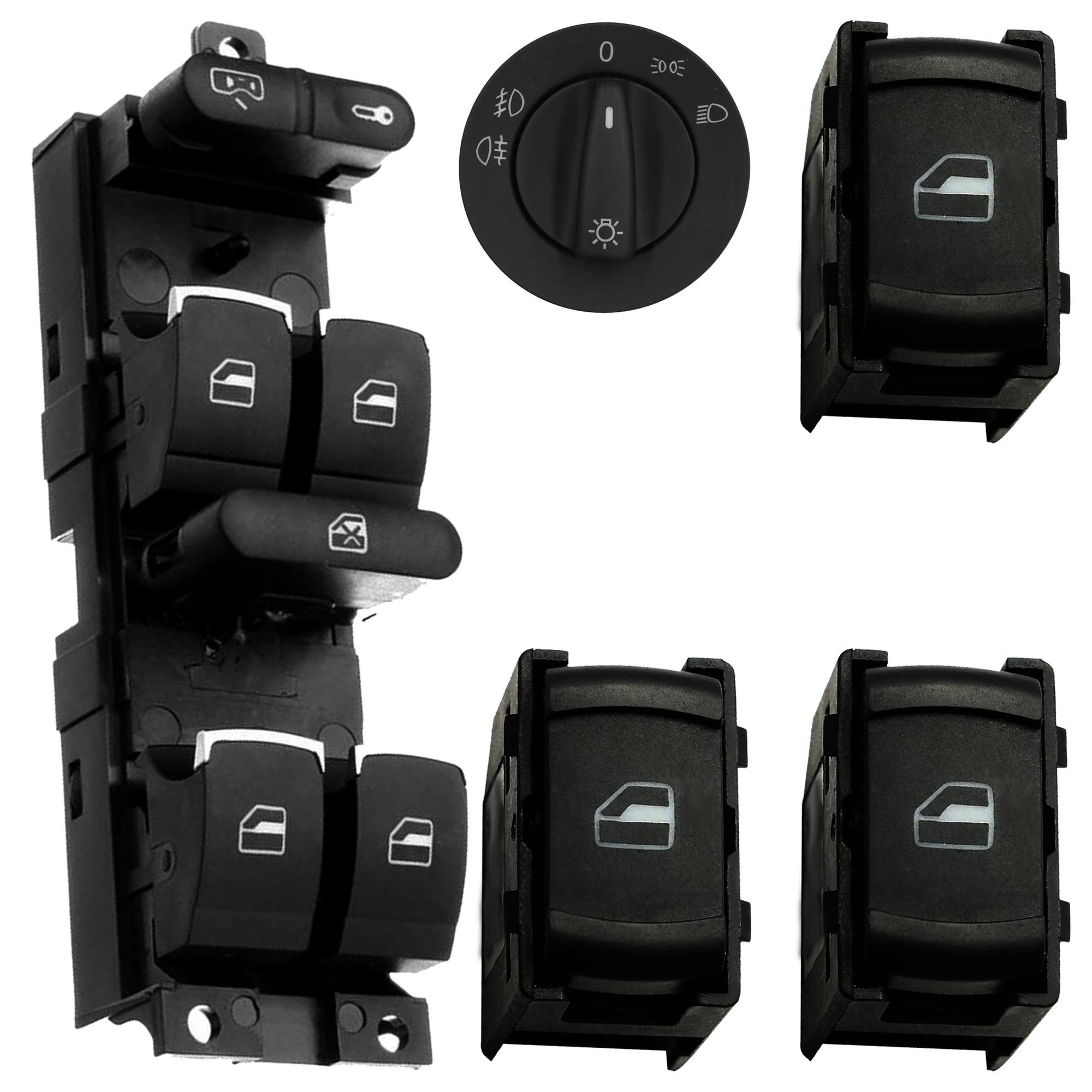 Kit complet bouton lève-vitre commodo phare pour Golf 4 Bora Passat B5 PARTSLINE KC01318