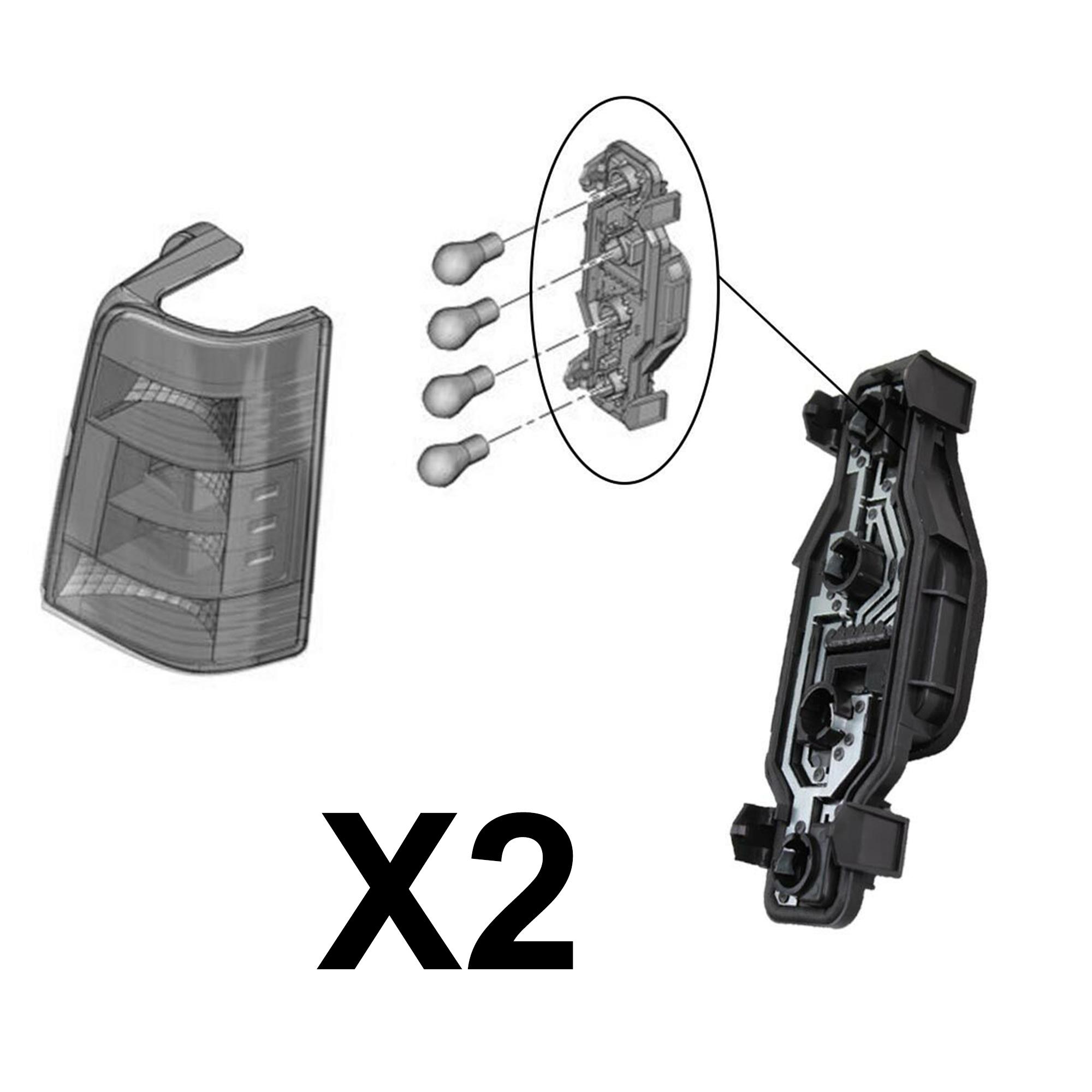 Platine feu arriere gauche et droit pour Berlingo Partner (1996-2008) PARTSLINE KC01684