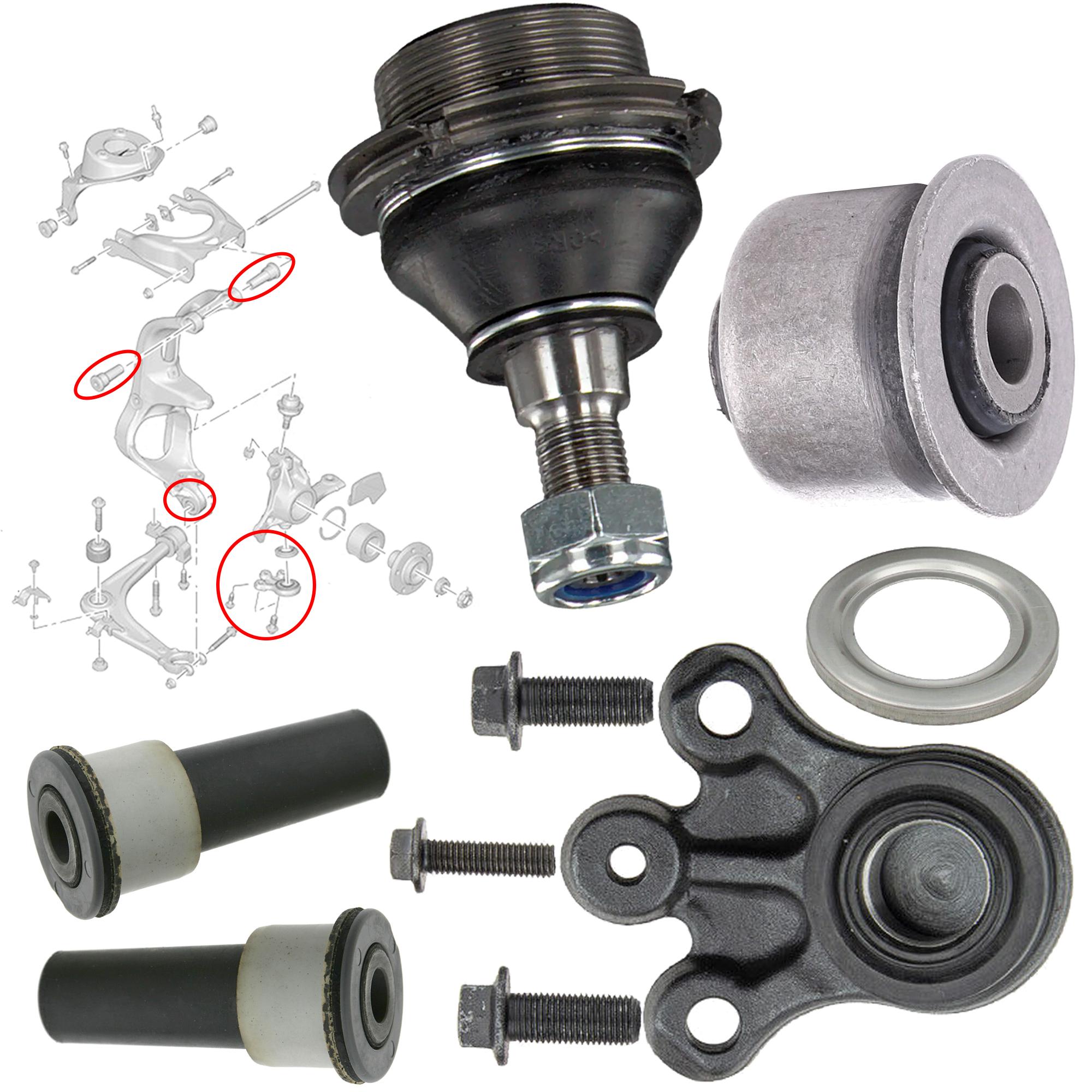 Kit réparation train avant gauche ou droit rotule de suspension pour C5 C6 407 508 PARTSLINE KC02069