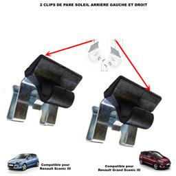 (Lot de 2) Clips, fixation pare-soleil de porte arrière pour Renault Scénic 3 PARTSLINE KC02179