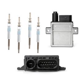 Boîtier de préchauffage + 4 bougies pour Bmw Série 1, 3, 5, X3 moteurs 2.0 L PARTSLINE KC02238
