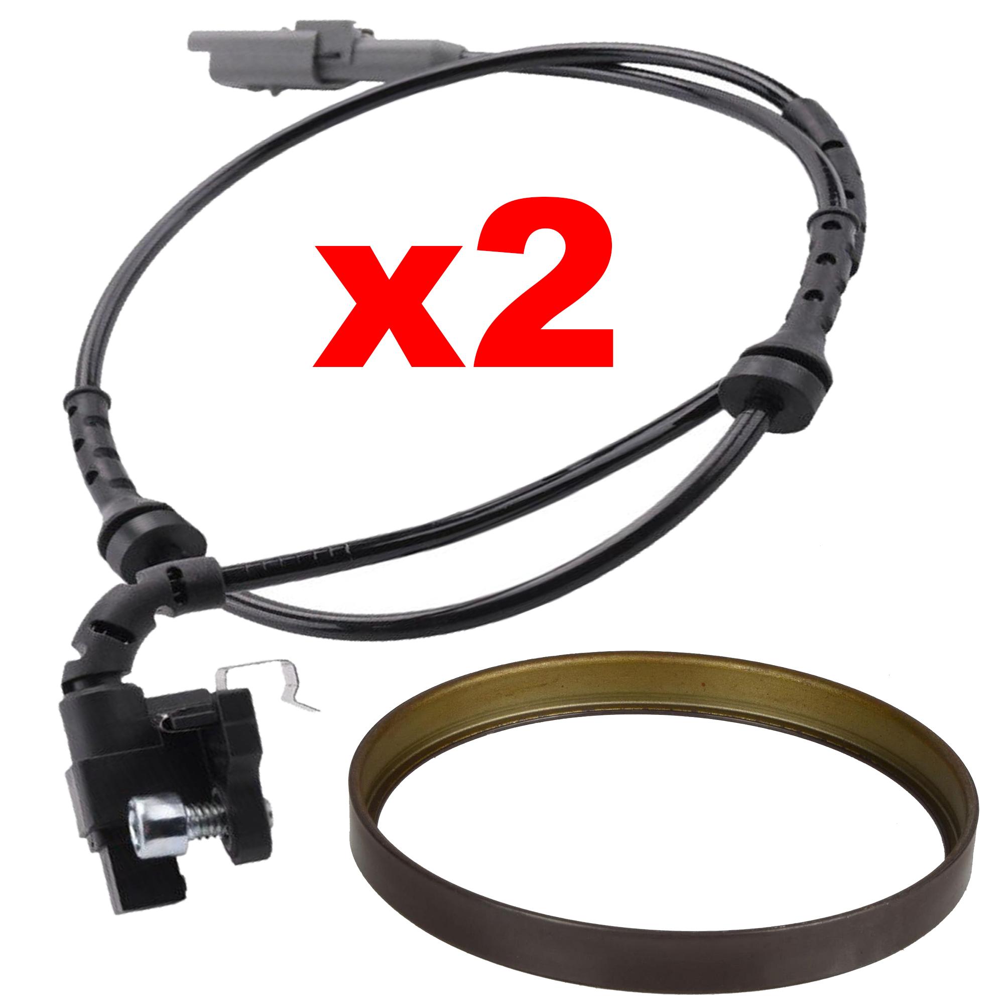 Capteur vitesse de roue Arrière GAUCHE et DROIT + Bague ABS pour Peugeot 3008 PARTSLINE KC02275